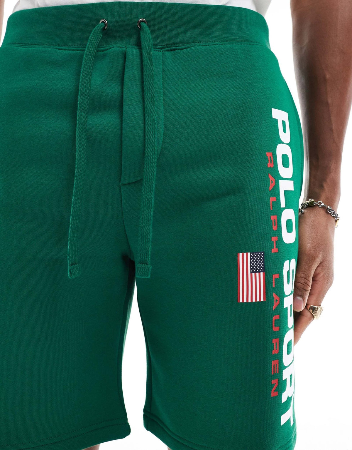 Polo Ralph Lauren Sport capsule large flag logo sweat shorts in mid green CO-ORD - ASOS Sample Sale