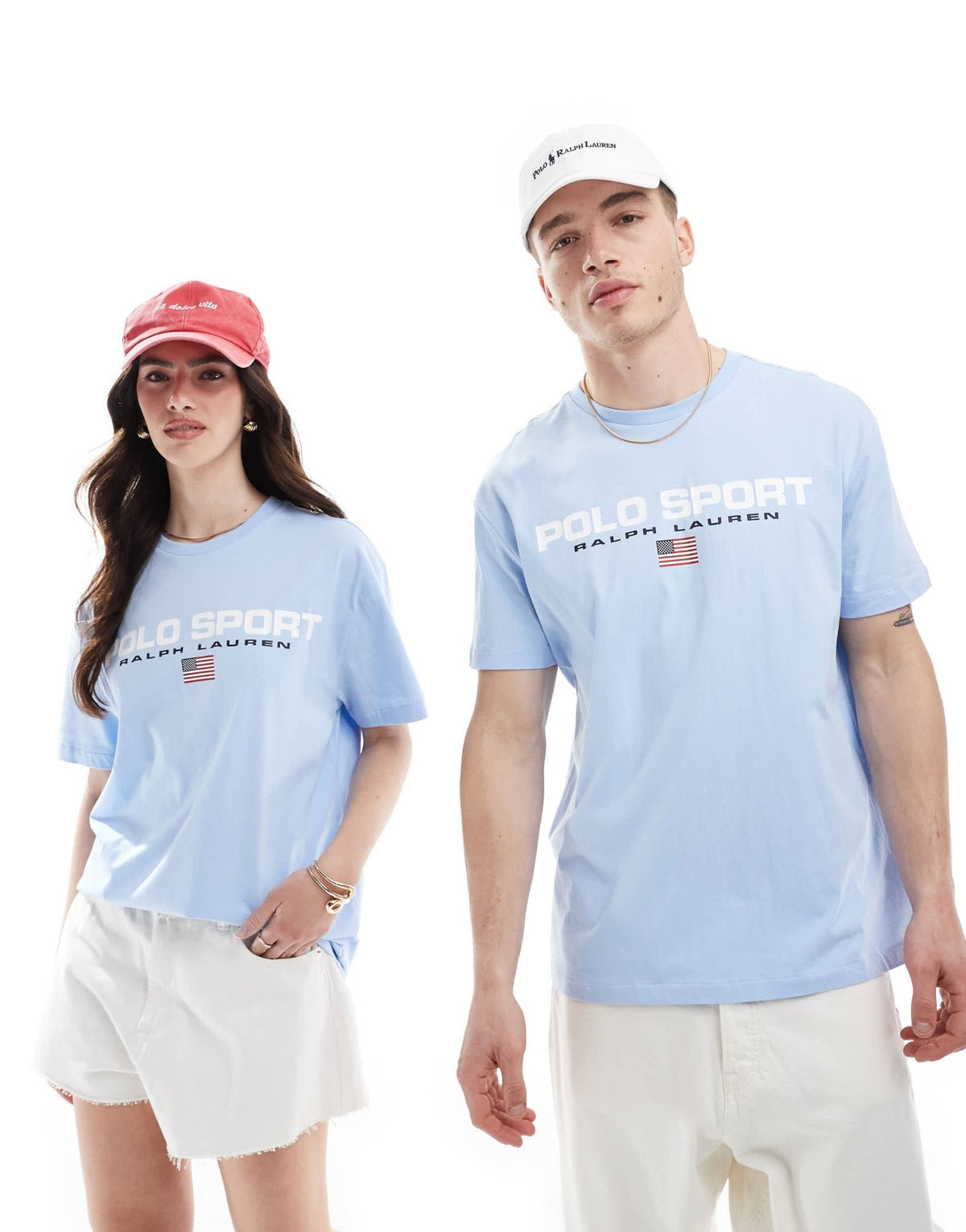 Polo Ralph Lauren Sport capsule unisex large chest flag logo t-shirt classic oversized fit in light blue - ASOS Sample Sale