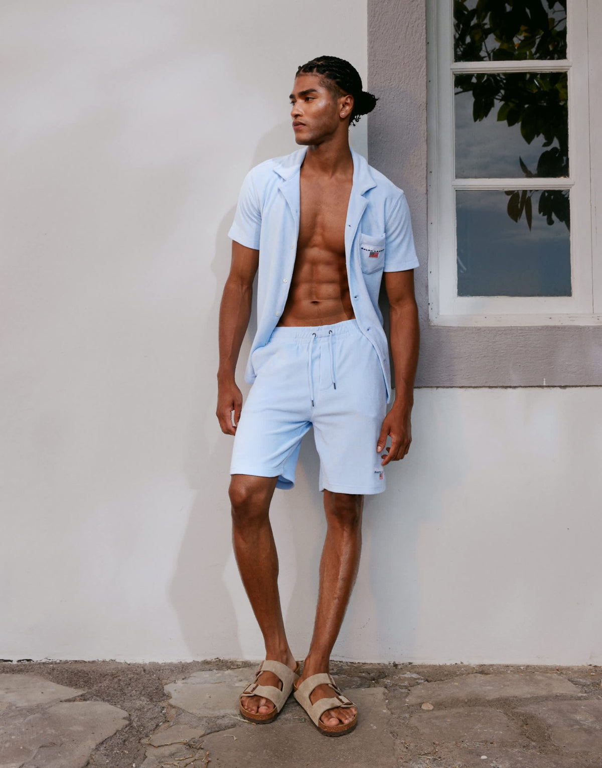 Polo Ralph Lauren Sport capsule unisex small logo lightweight cotton terry shorts in light blue CO-ORD - ASOS Sample Sale