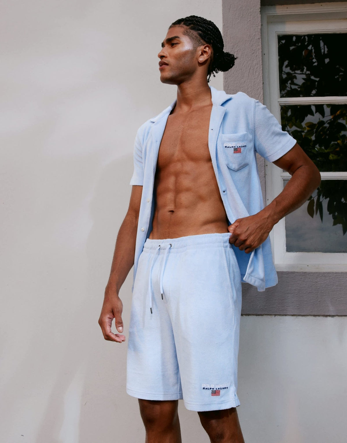 Polo Ralph Lauren Sport capsule unisex terry shirt in light blue CO-ORD - ASOS Sample Sale