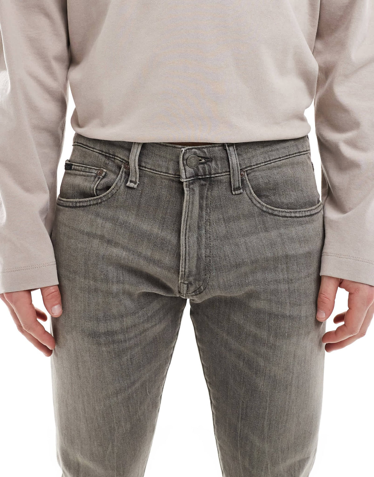 Polo Ralph Lauren Sullivan icon logo slim fit jeans in washed grey - ASOS Sample Sale