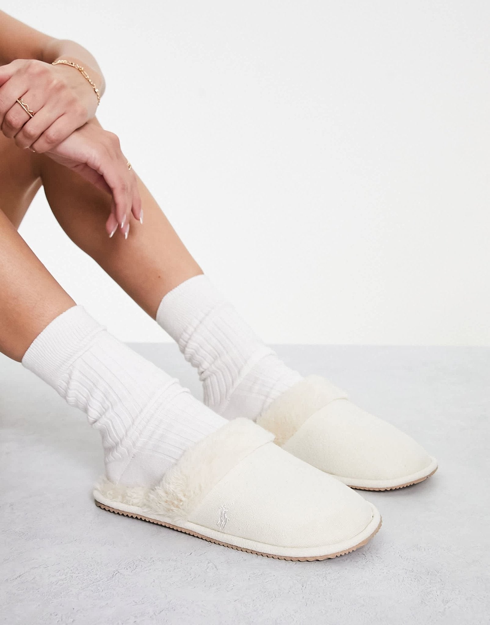 Polo Ralph Lauren summit scruff II mule slipper in beige - ASOS Sample Sale