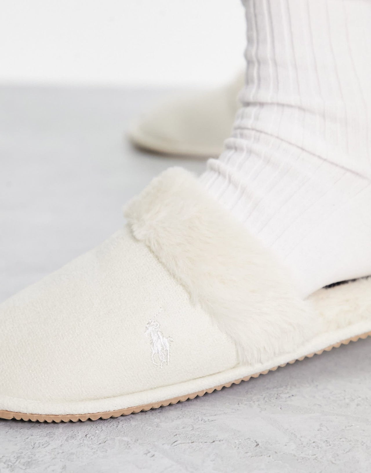 Polo Ralph Lauren summit scruff II mule slipper in beige - ASOS Sample Sale