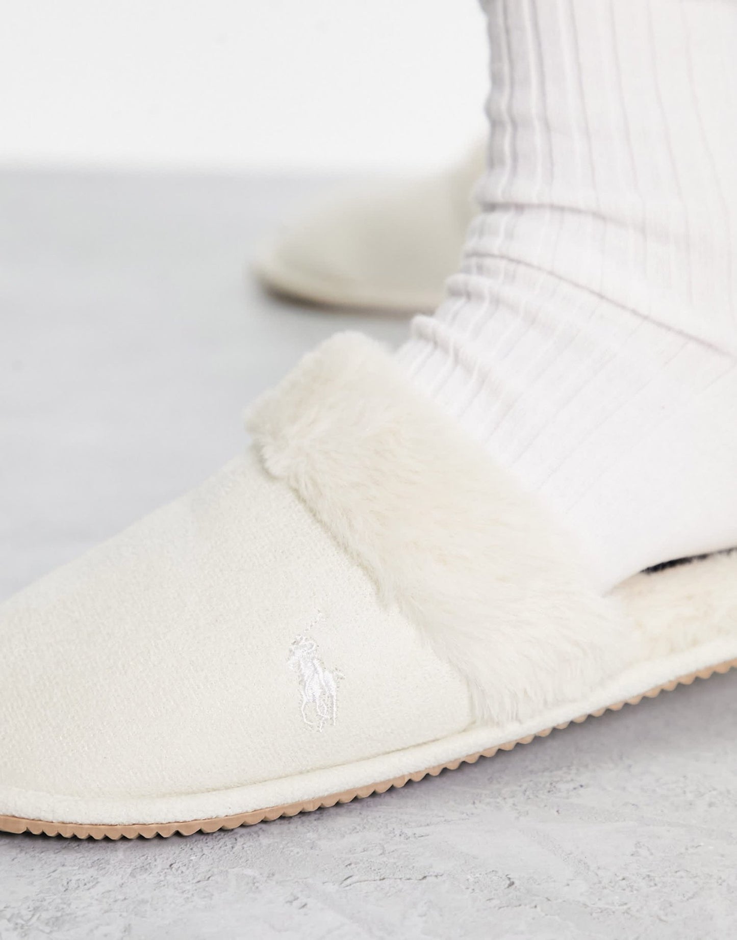 Polo Ralph Lauren summit scruff II mule slipper in beige - ASOS Sample Sale