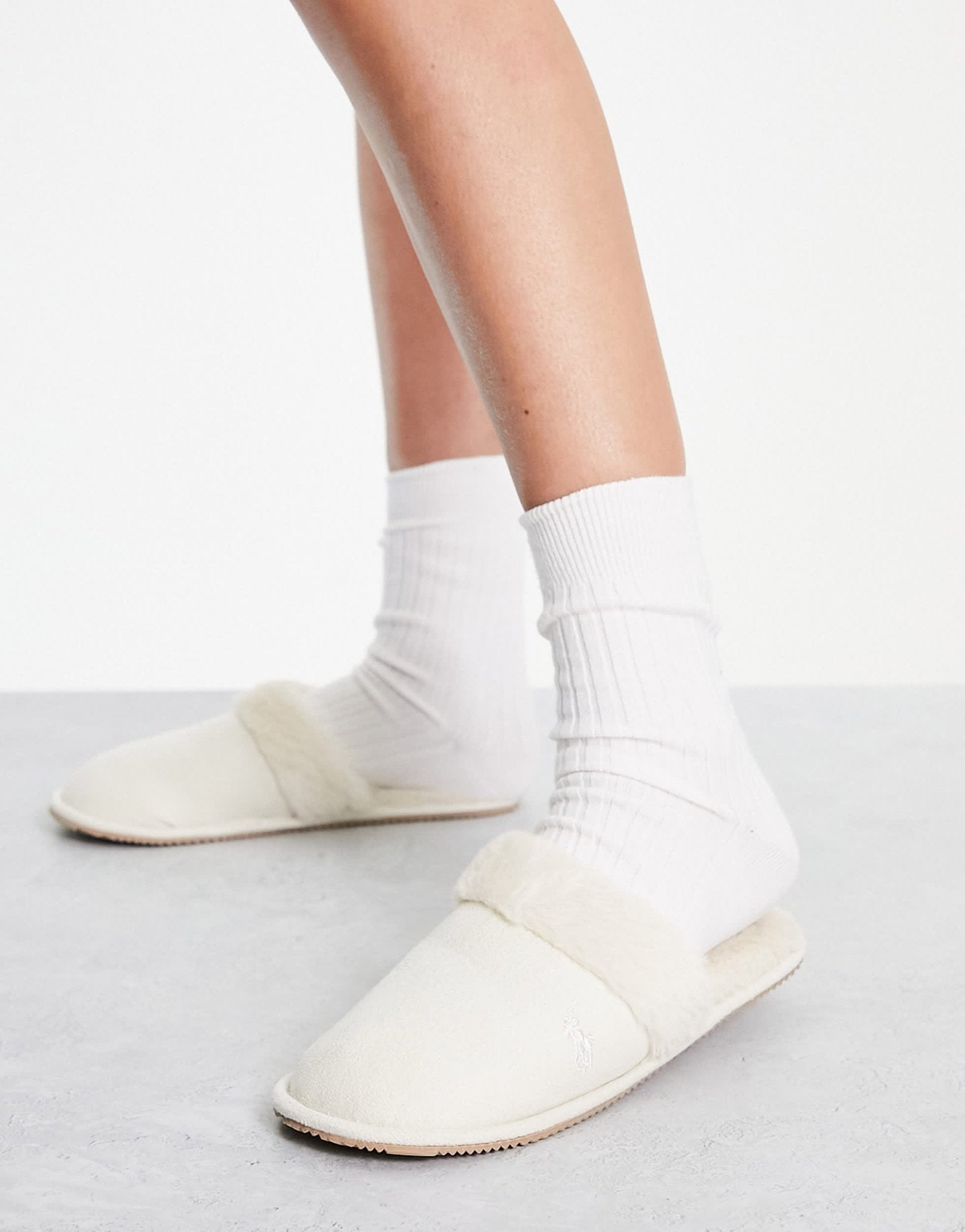 Polo Ralph Lauren summit scruff II mule slipper in beige - ASOS Sample Sale