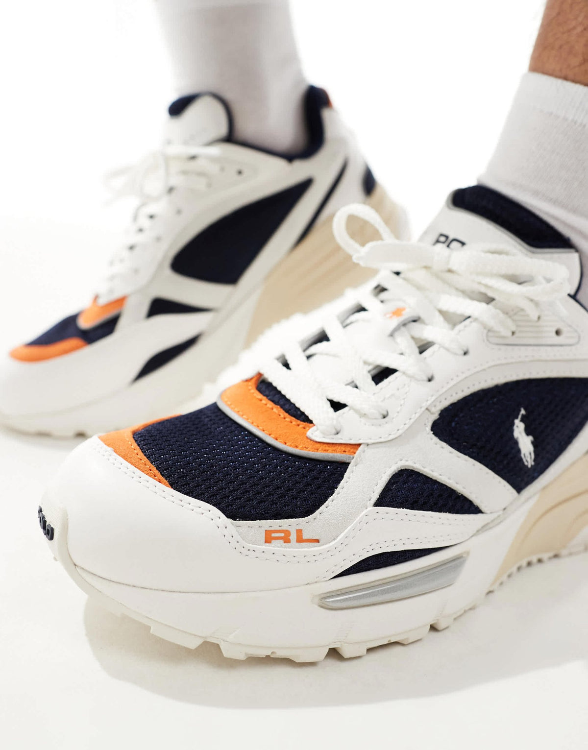 Polo Ralph Lauren Trackstr 275 trainer in white and blue - ASOS Sample Sale