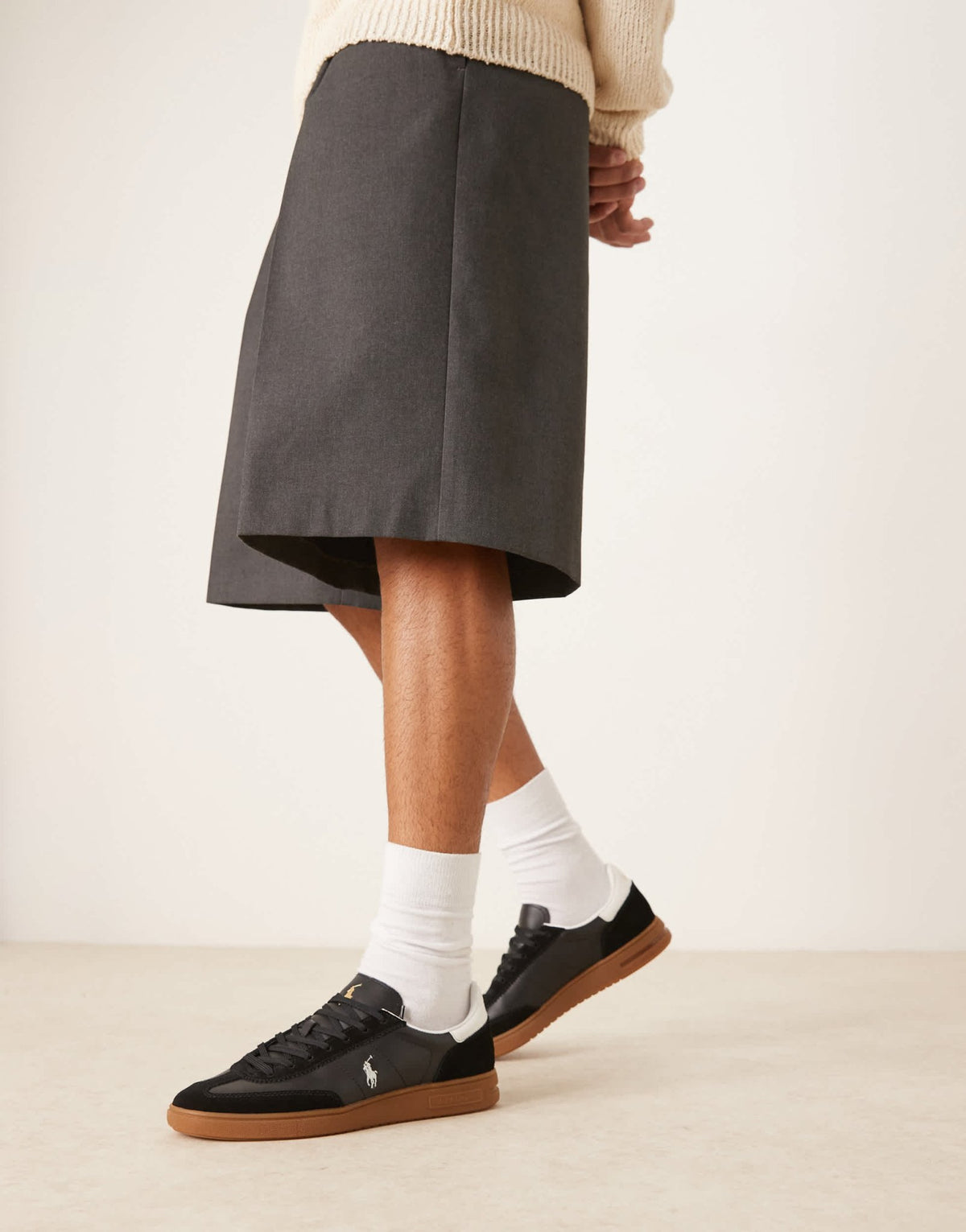 Polo Ralph Lauren trainer in black and white - ASOS Sample Sale
