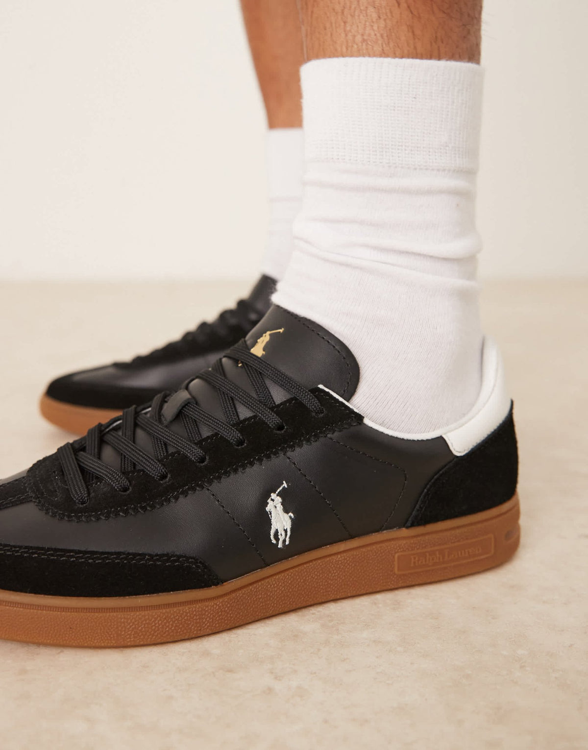 Polo Ralph Lauren trainer in black and white - ASOS Sample Sale