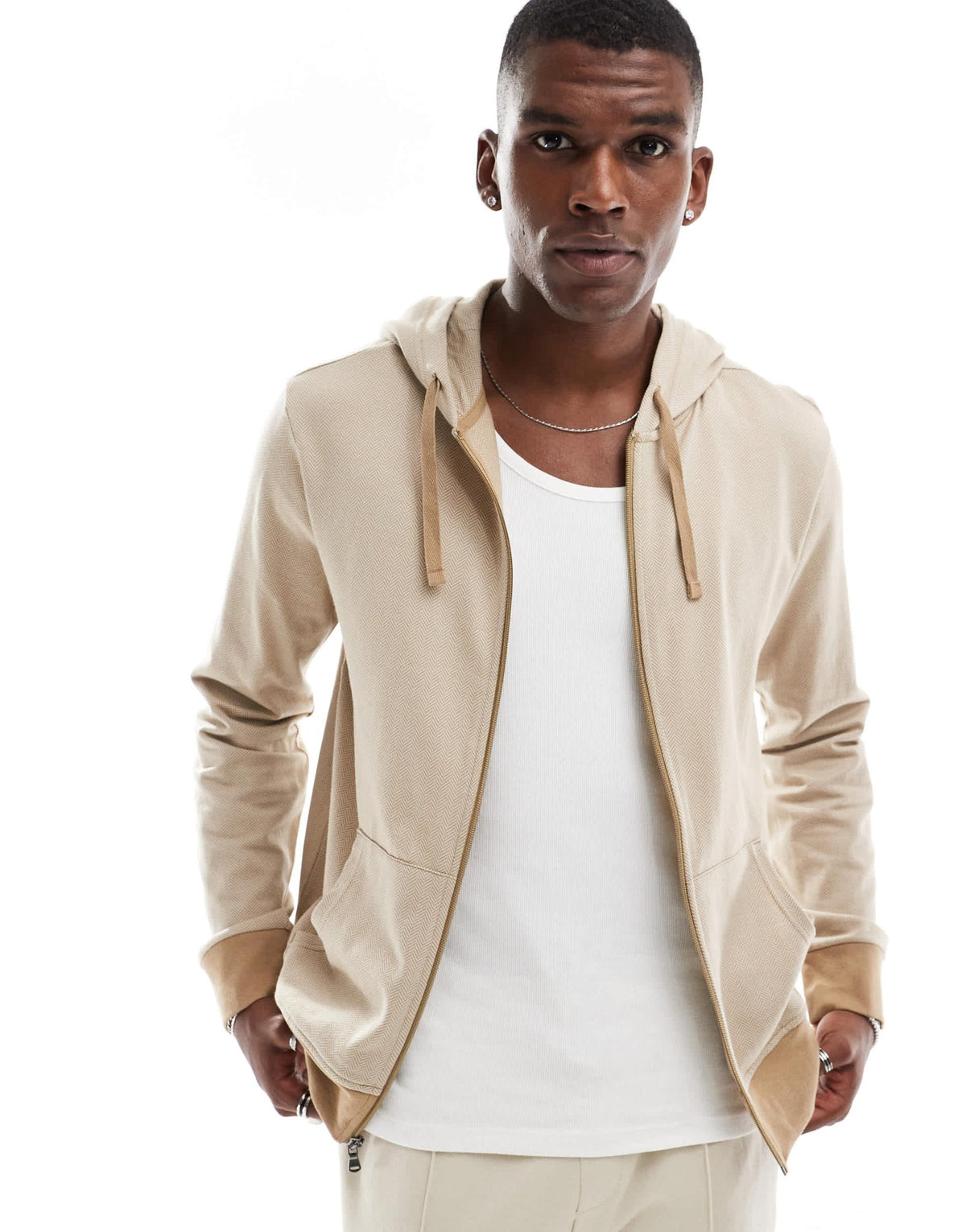 Polo Ralph Lauren zip up lounge hoodie in sand - ASOS Sample Sale