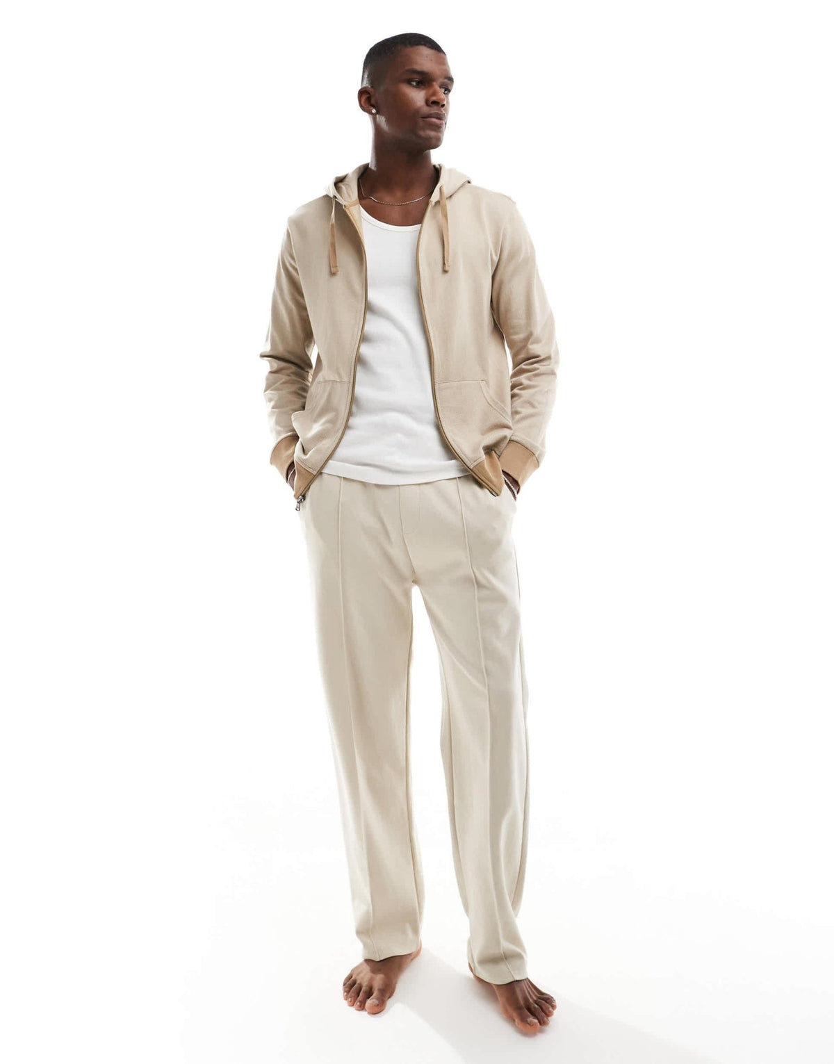 Polo Ralph Lauren zip up lounge hoodie in sand - ASOS Sample Sale
