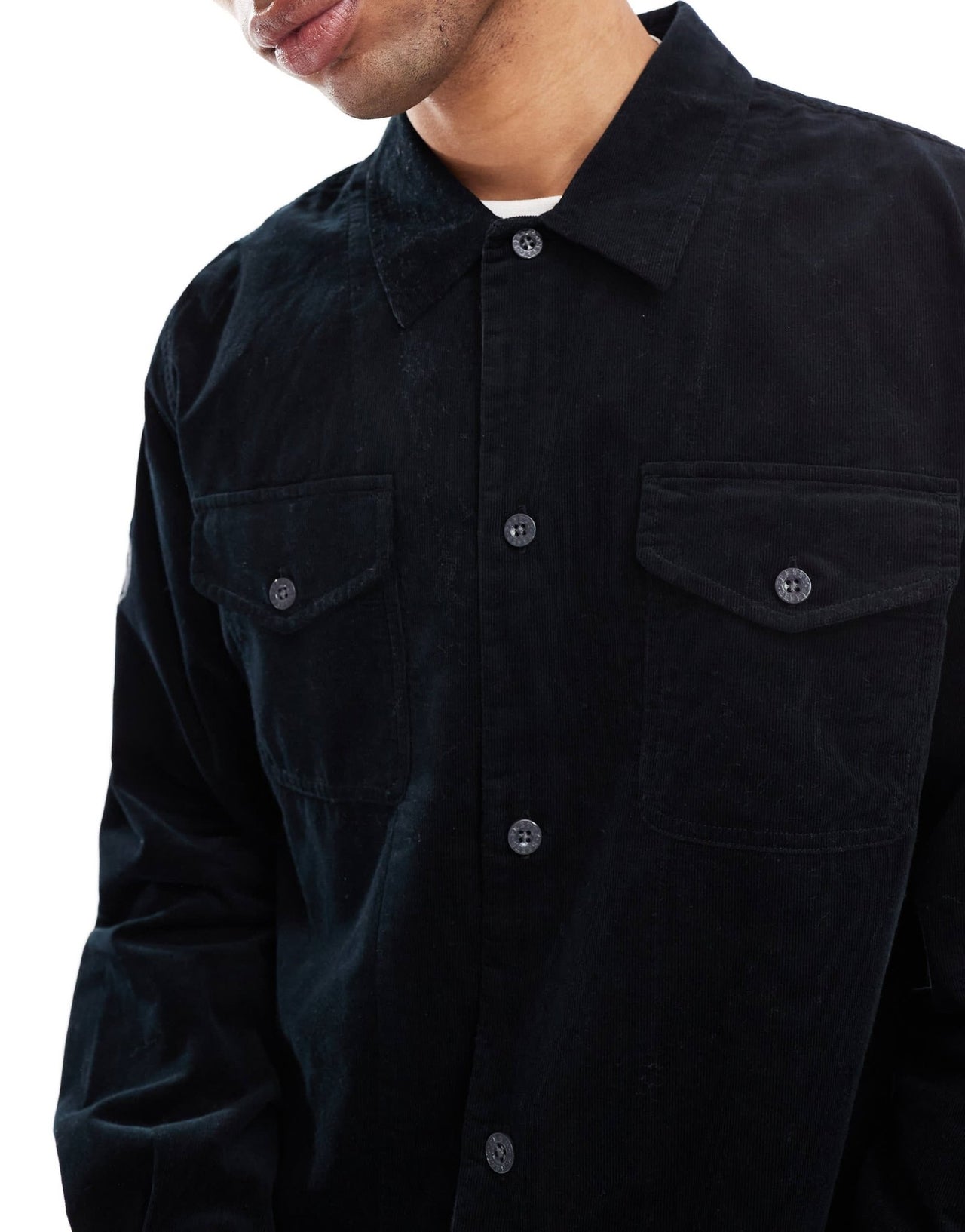 Pretty Green corduroy shirt in black - ASOS Sample Sale