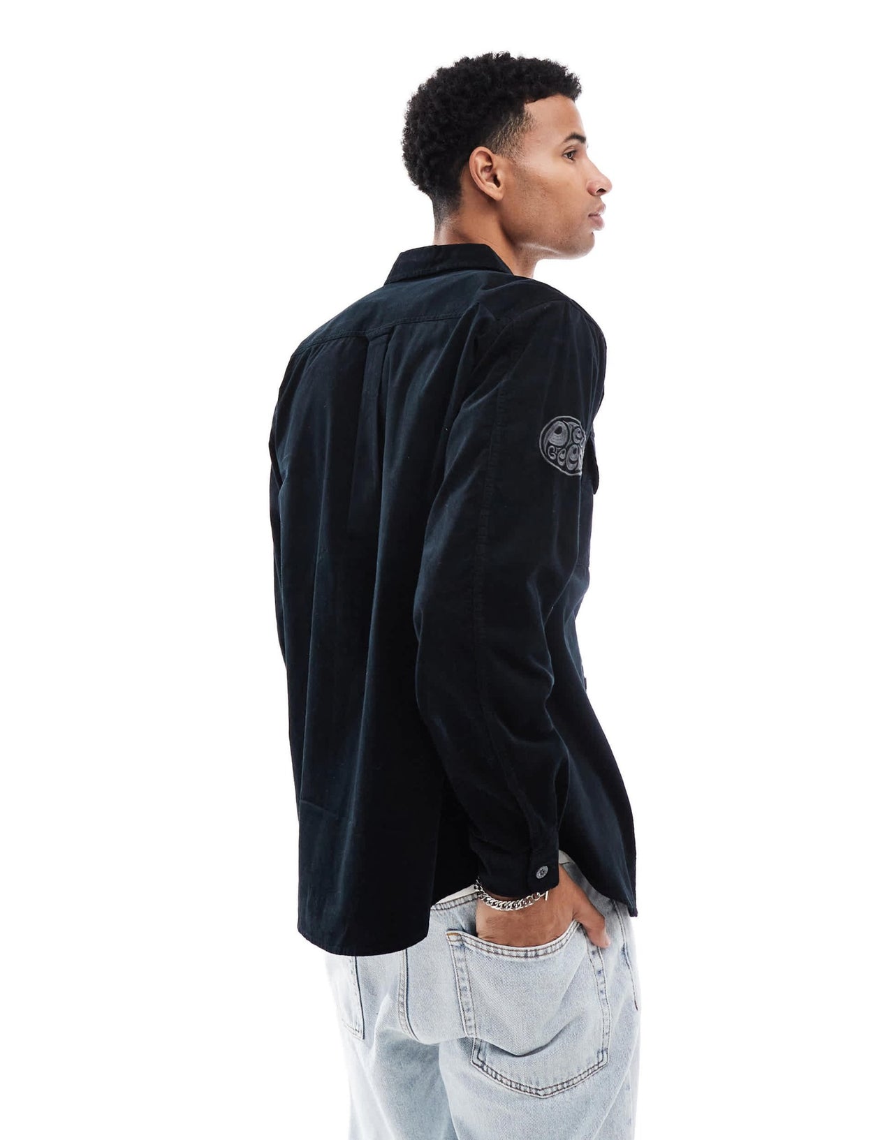 Pretty Green corduroy shirt in black - ASOS Sample Sale