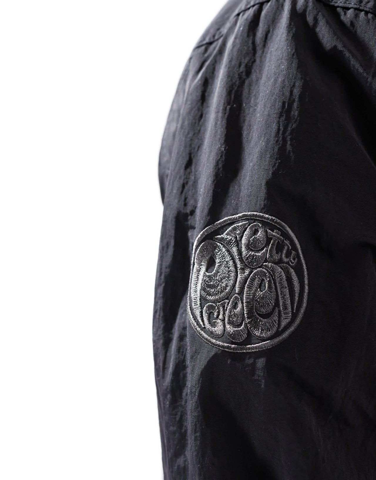 Pretty Green parka with sleeve patch logo in black - ASOS Sample Sale