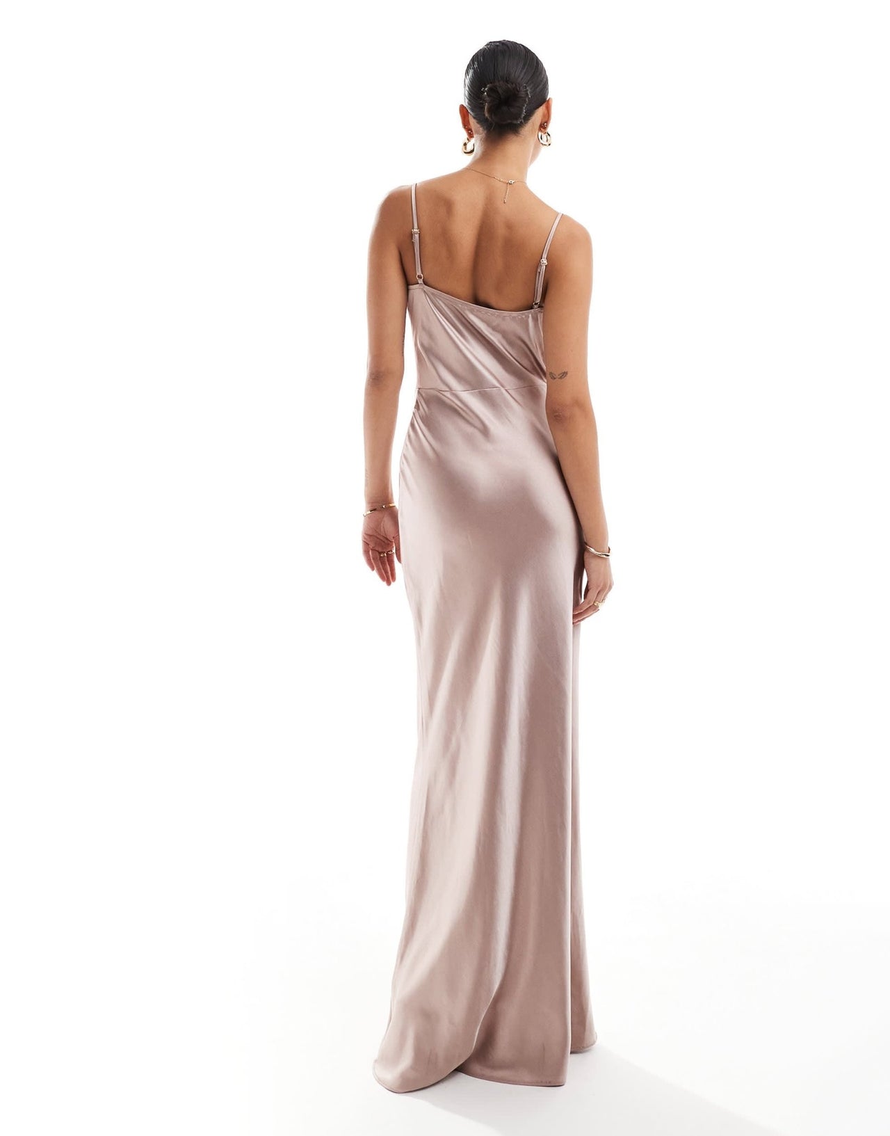 Pretty Lavish Bridesmaid Keisha satin cowl neck maxi dress in amethyst - ASOS Sample Sale