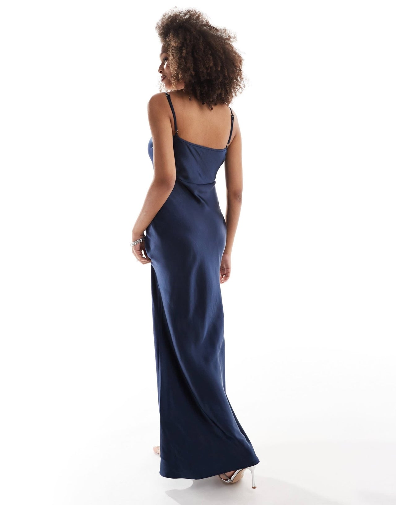 Pretty Lavish Bridesmaid Keisha satin maxi dress in midnight navy - ASOS Sample Sale