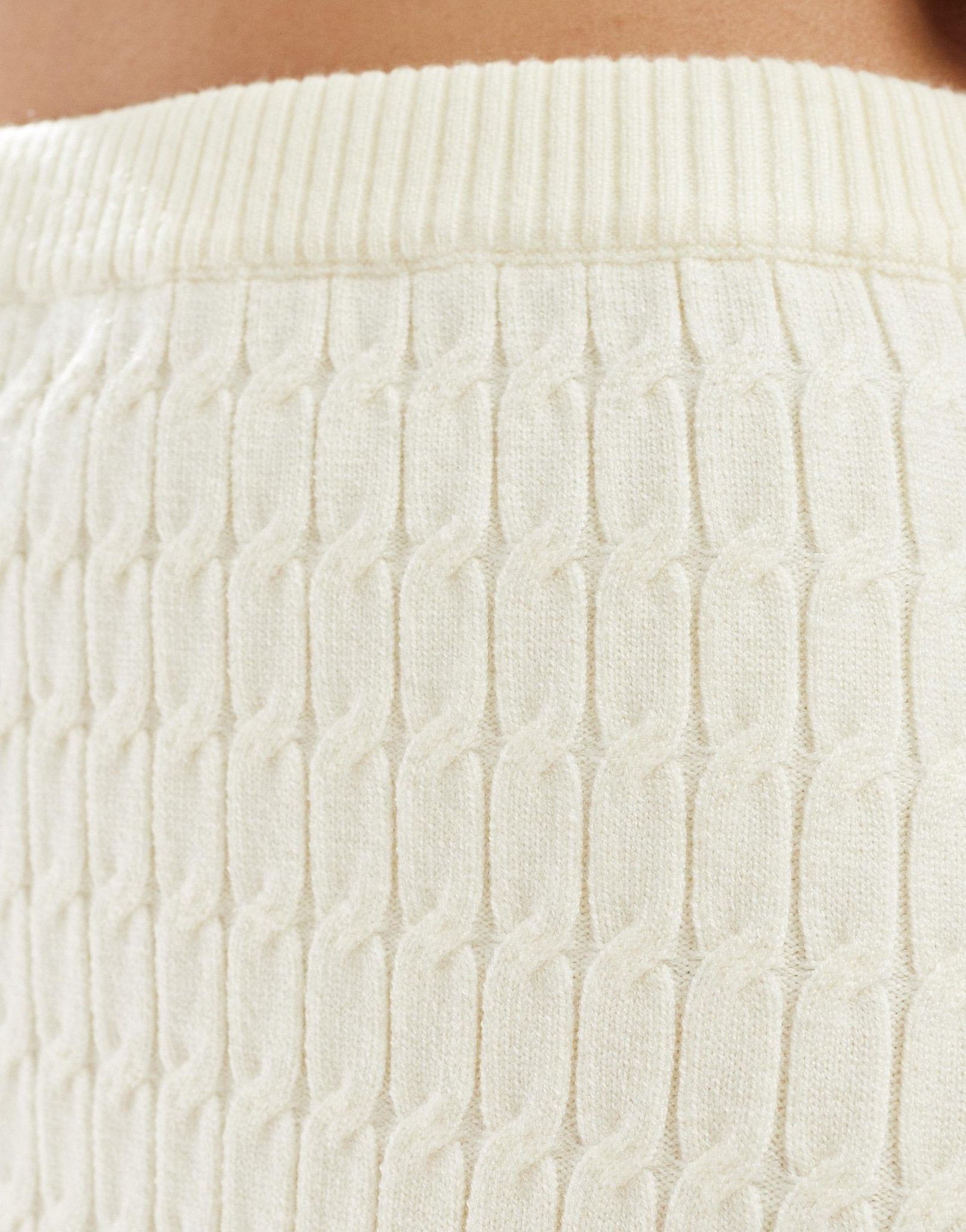 Pretty Lavish cable knit maxi skirt co - ord in cream - ASOS Sample Sale