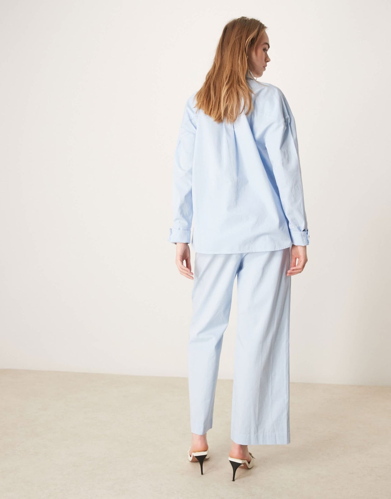 Pretty Lavish cotton relaxed trouser co - ord in blue - ASOS Sample Sale