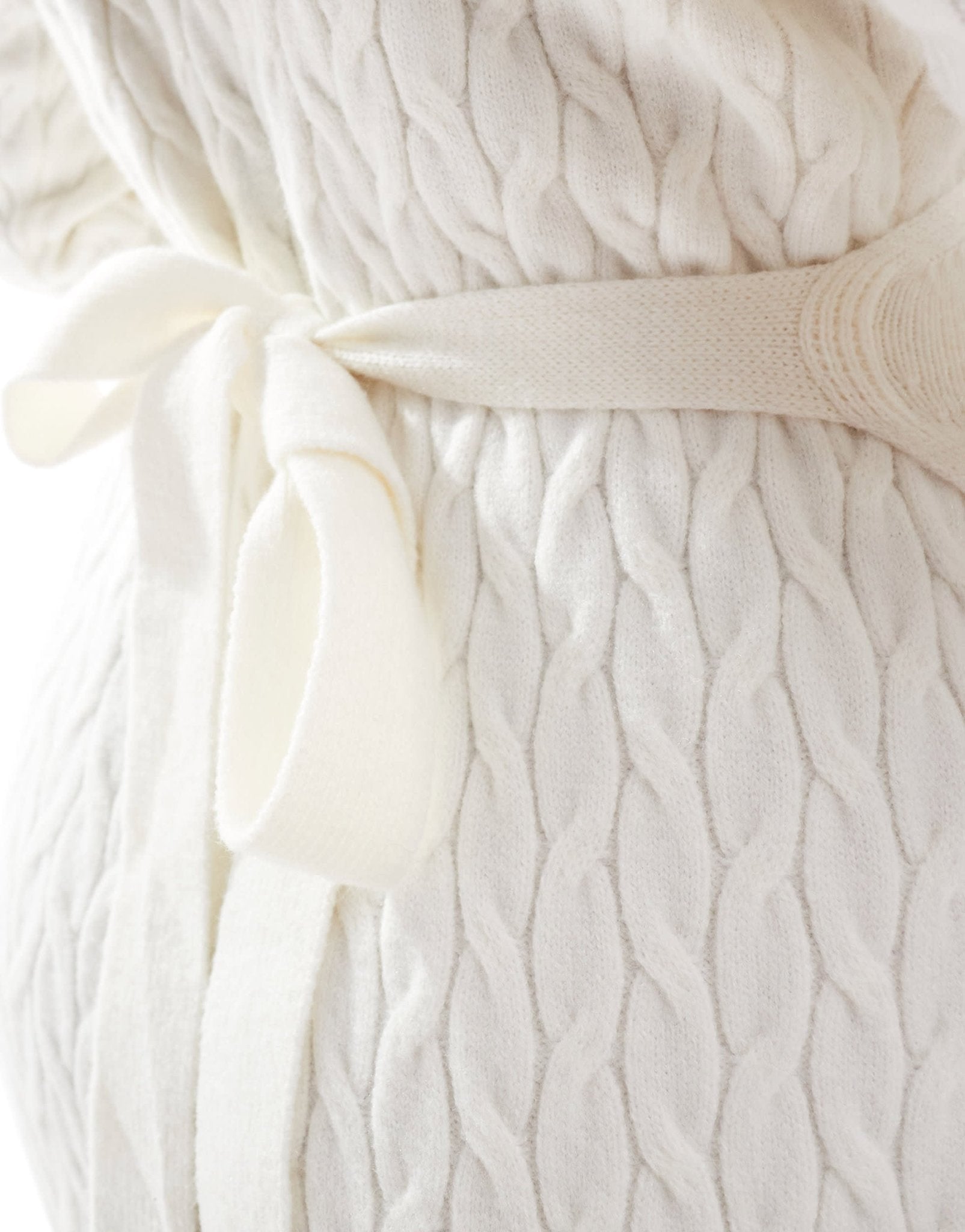 Pretty Lavish Curve cable knit wrap midaxi dress in cream - ASOS Sample Sale