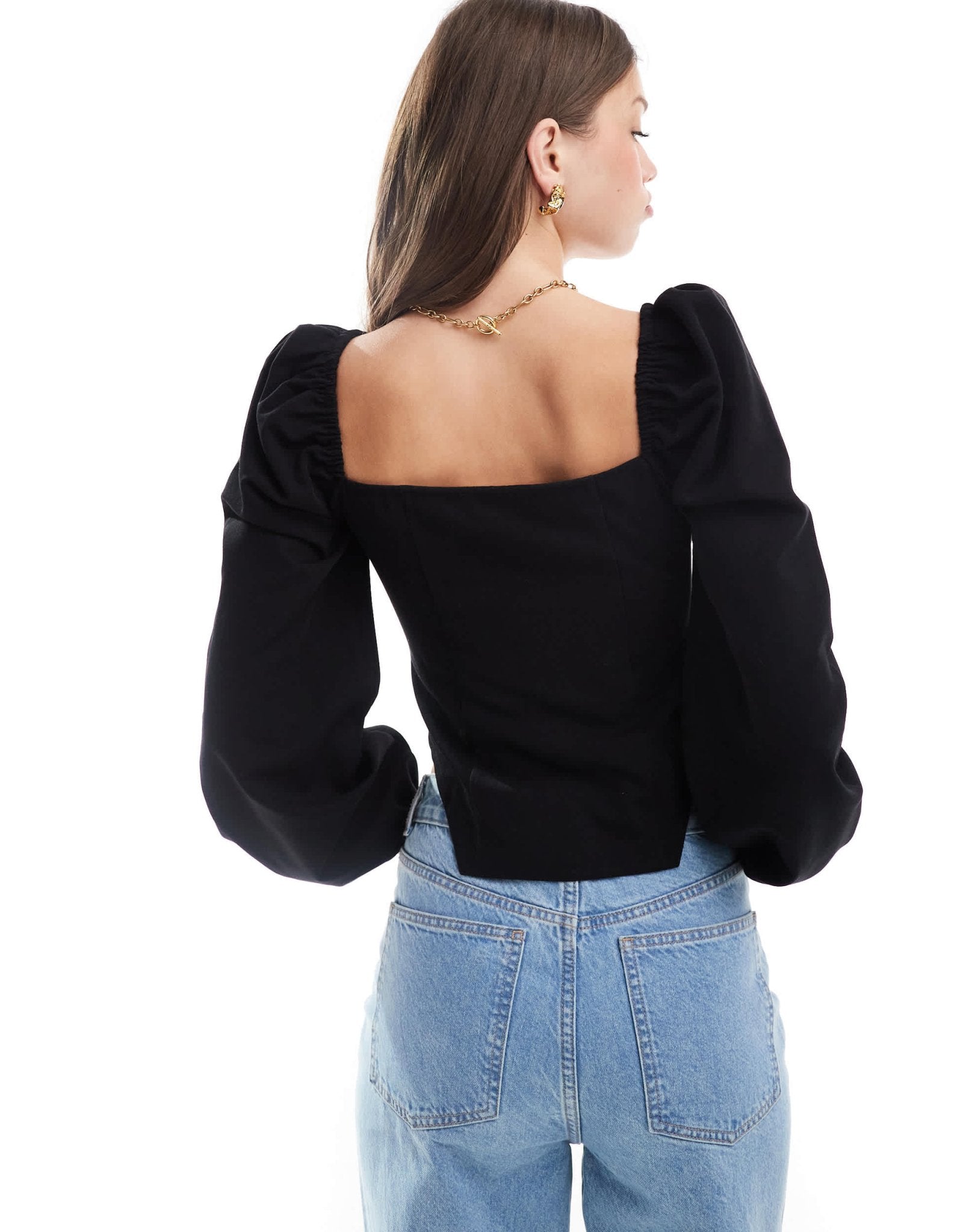 Pretty Lavish exaggerated bow top in black - ASOS Sample Sale
