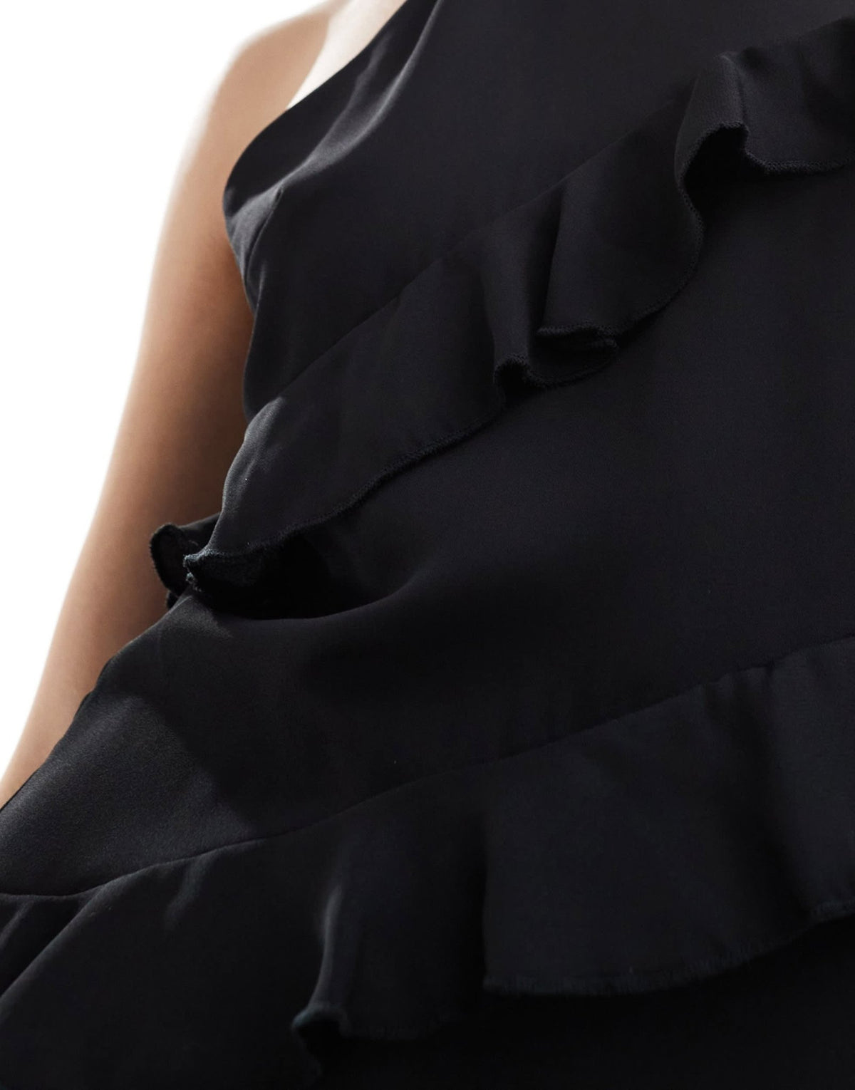 Pretty Lavish Katy ruffle midaxi dress in black - ASOS Sample Sale