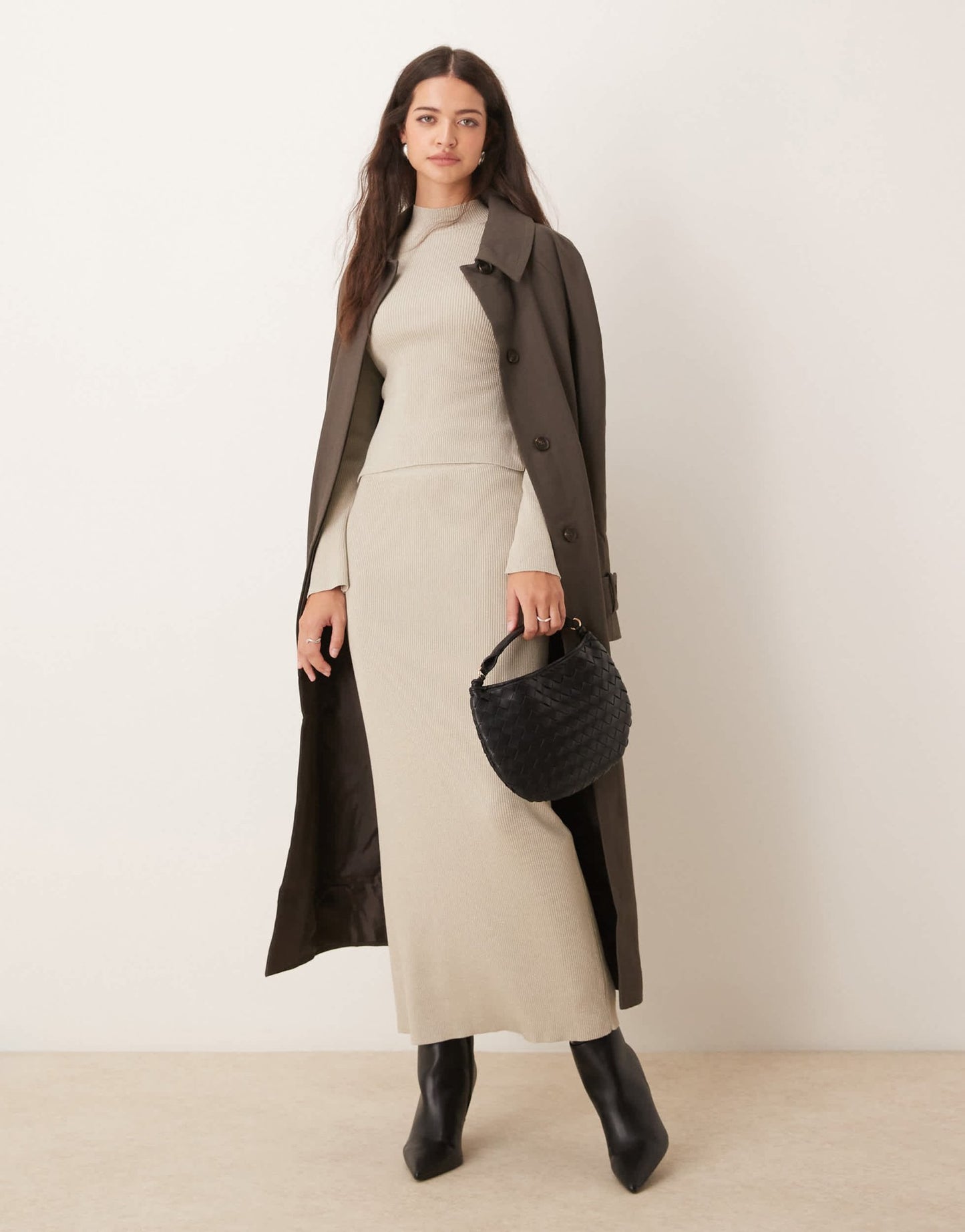 Pretty Lavish knit skirt co - ord in grey metallic - ASOS Sample Sale