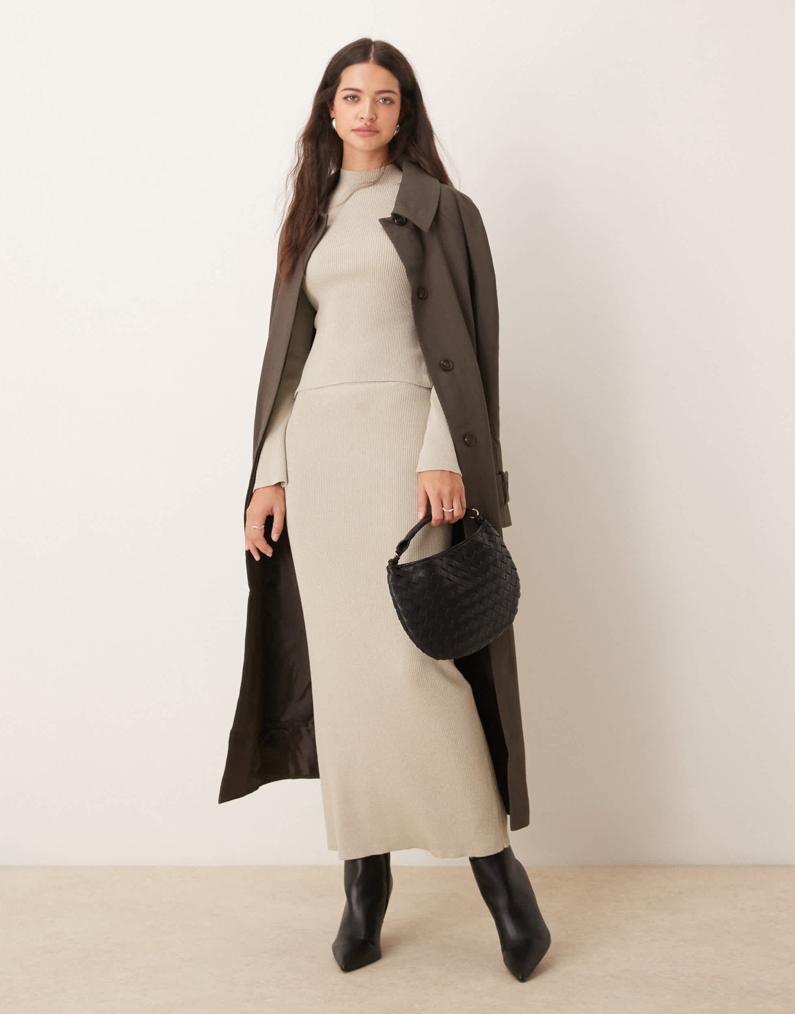 Pretty Lavish knit skirt co - ord in grey metallic - ASOS Sample Sale
