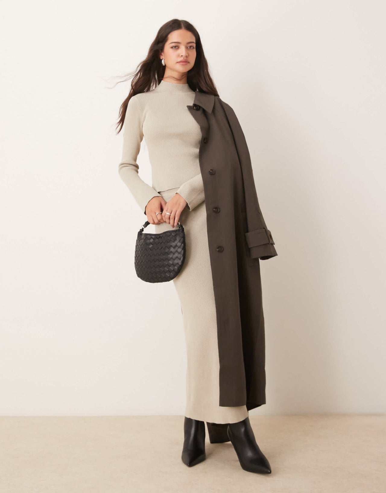 Pretty Lavish knit top co - ord in metallic grey - ASOS Sample Sale