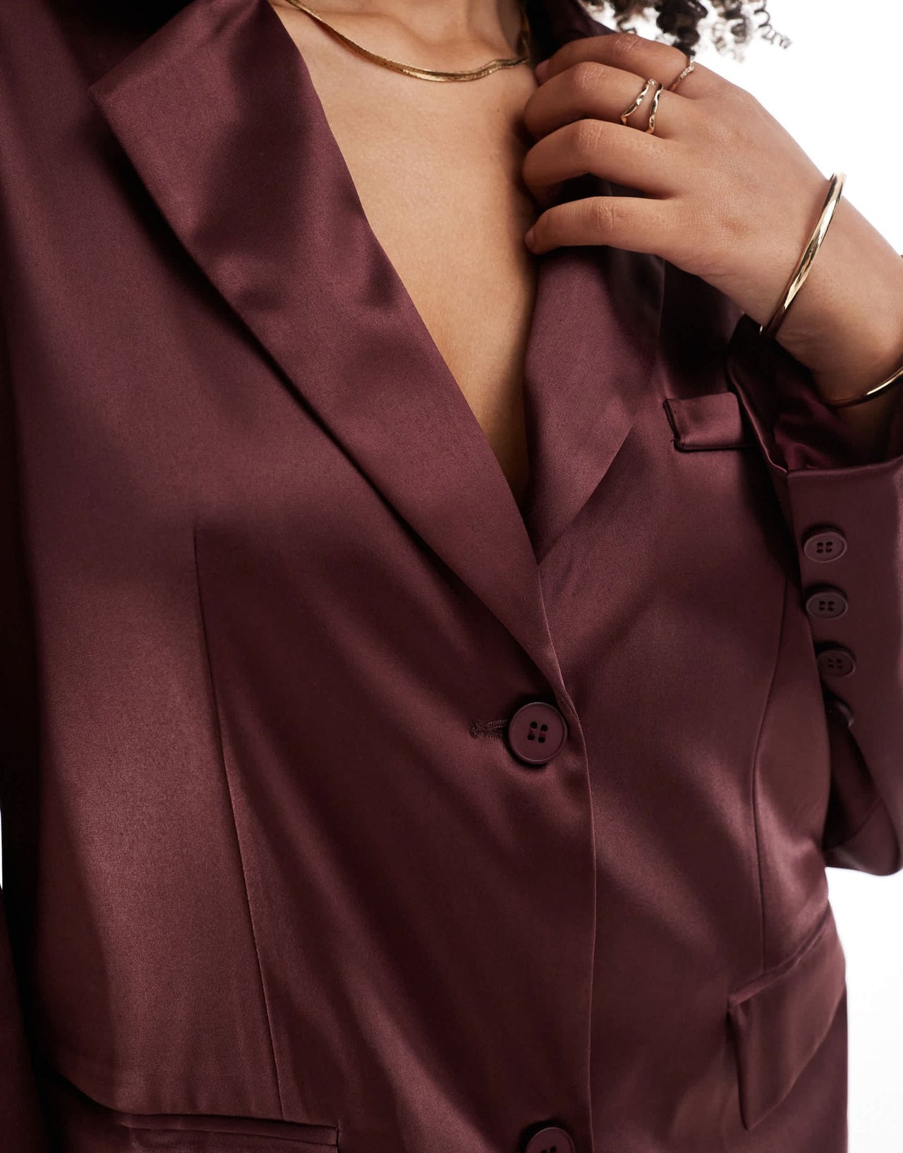 Pretty Lavish oversized premium blazer co ord in burgundy - ASOS Sample Sale