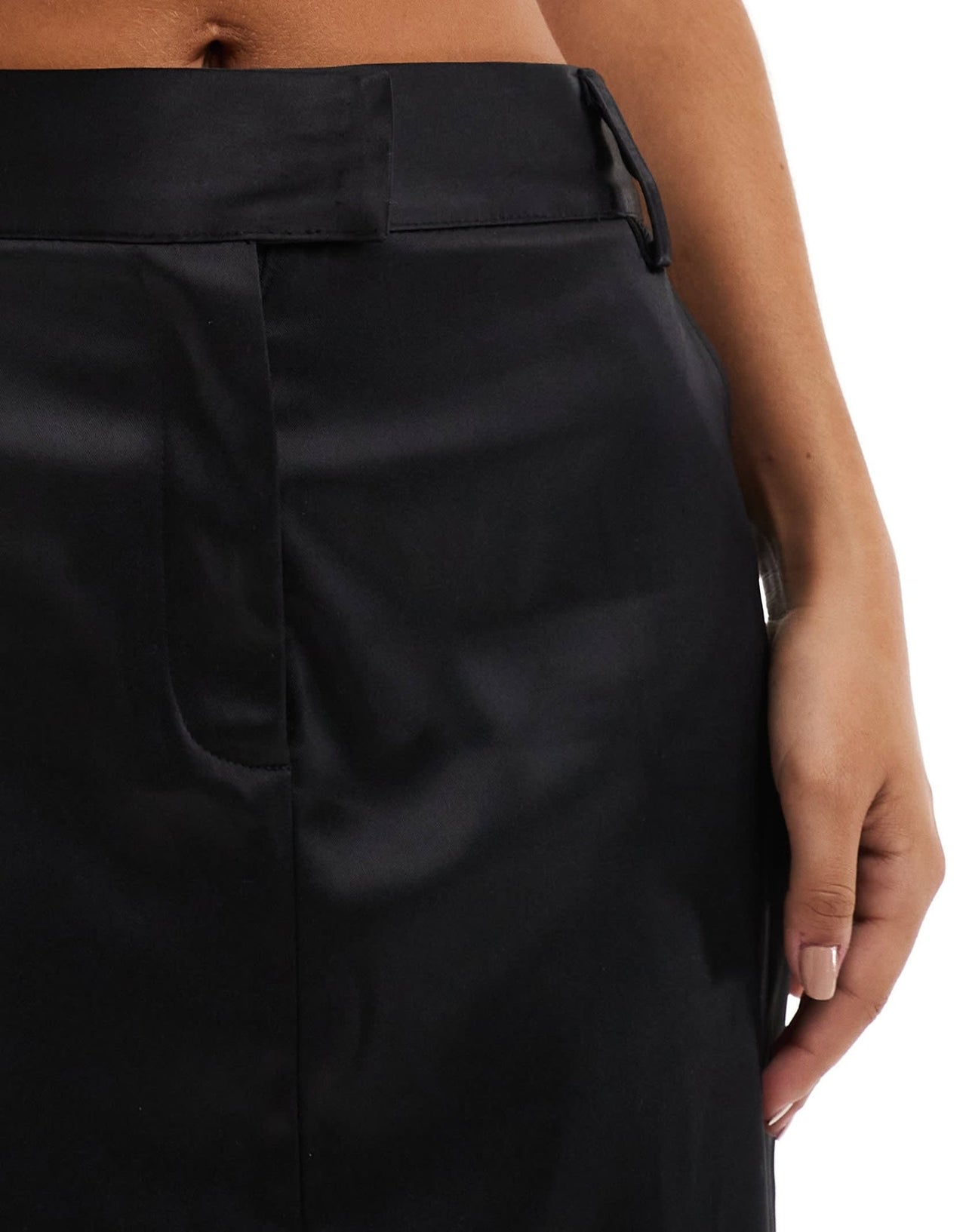 Pretty Lavish satin tailored maxi skirt in black - ASOS Sample Sale