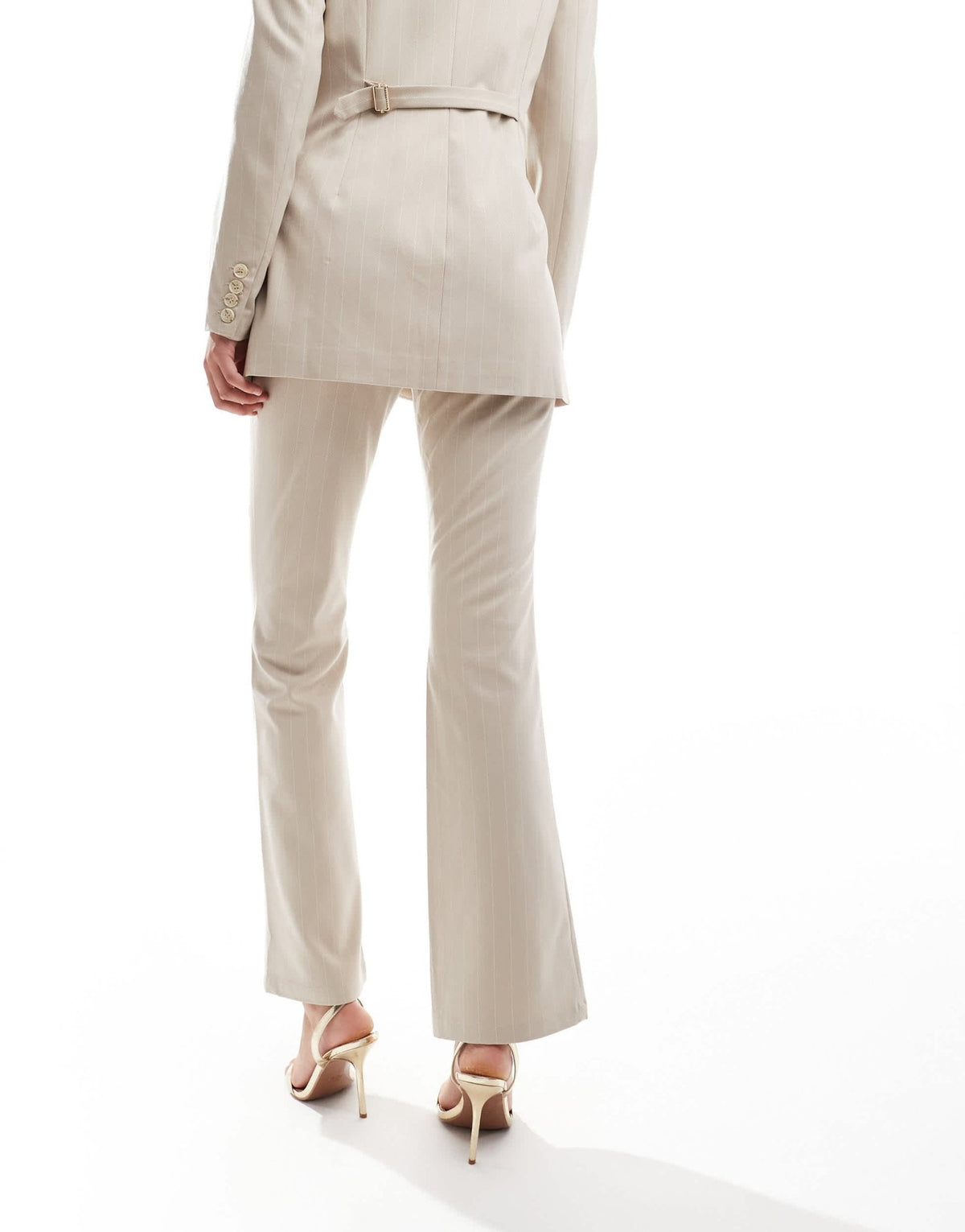 Pretty Lavish straight leg trouser co - ord in beige pinstripe - ASOS Sample Sale
