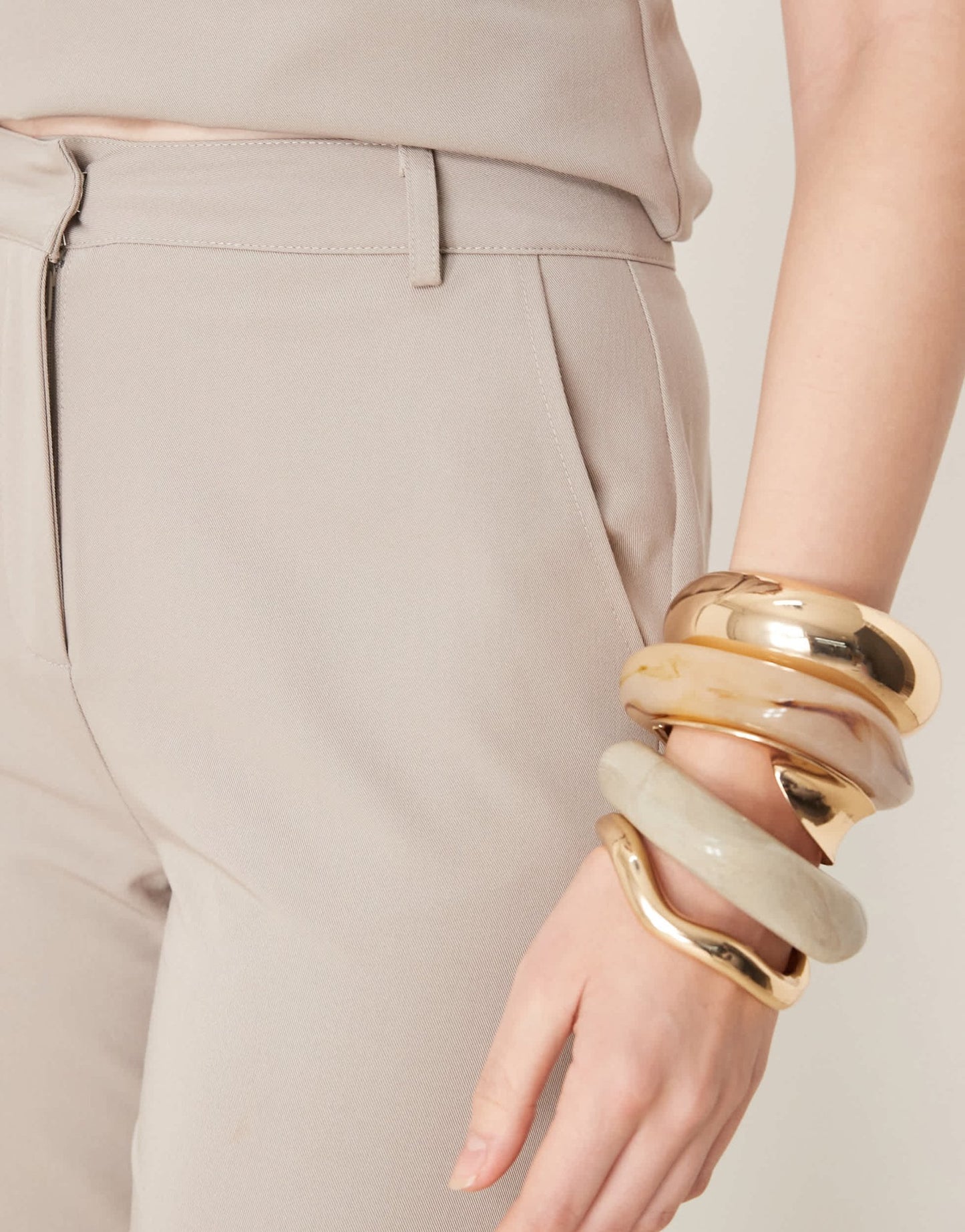 Pretty Lavish tailored slim leg trouser co - ord in stone - ASOS Sample Sale