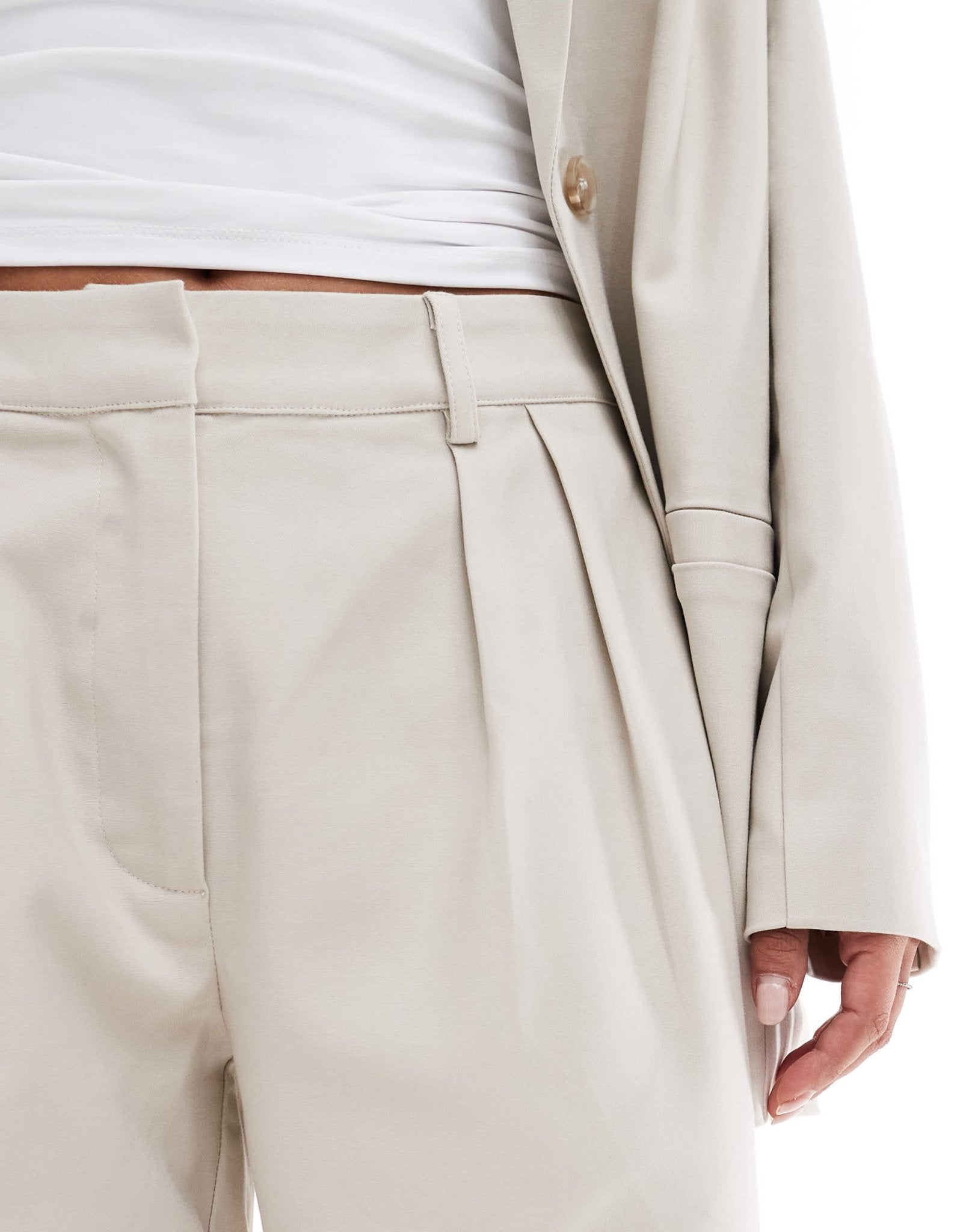 Pretty Lavish tailored wide leg trouser co - ord in chalk - ASOS Sample Sale