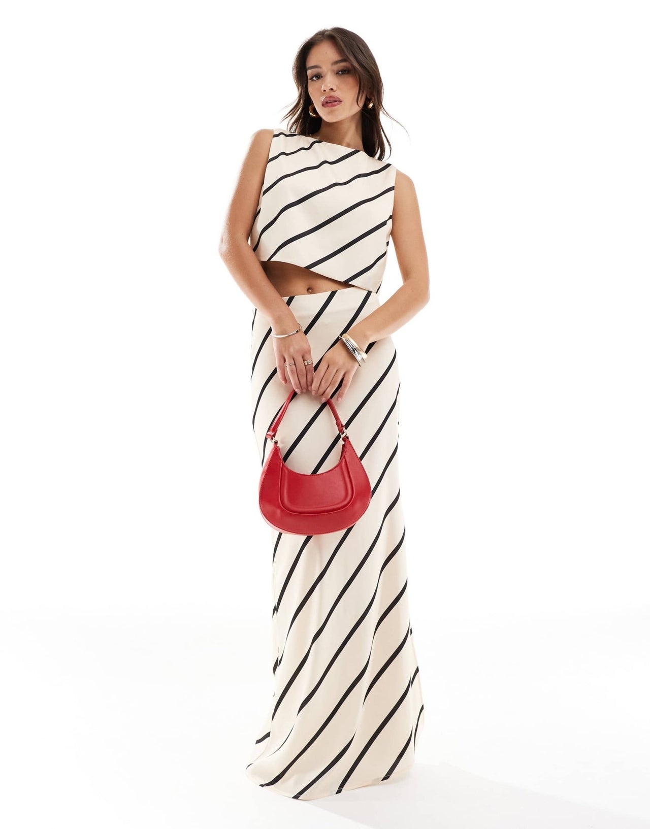 Pretty Lavish tied top co - ord in stripe print - ASOS Sample Sale