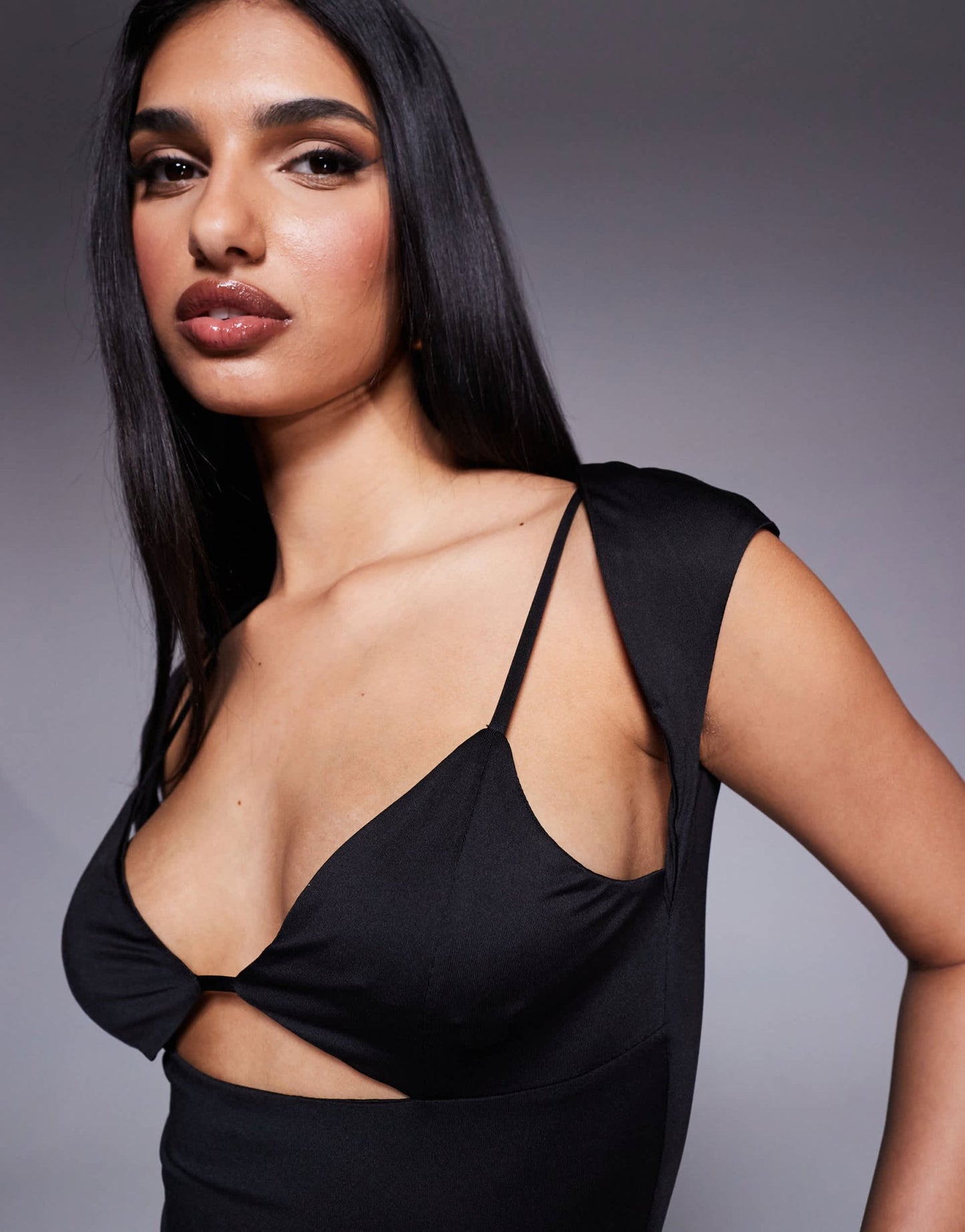 Princess Polly double layered slinky bralette cut out crop top in black - ASOS Sample Sale