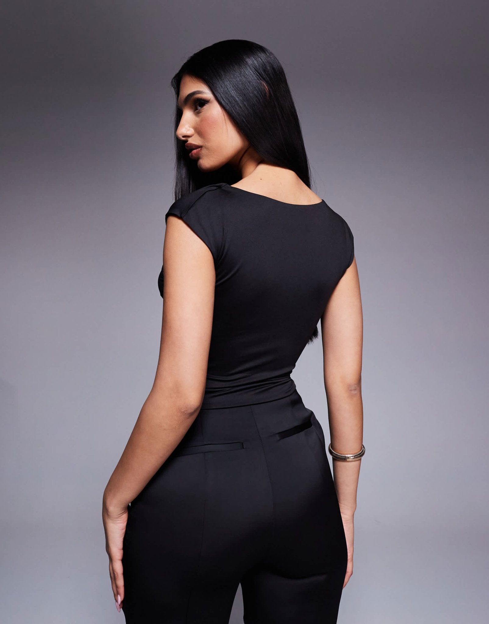 Princess Polly double layered slinky bralette cut out crop top in black - ASOS Sample Sale