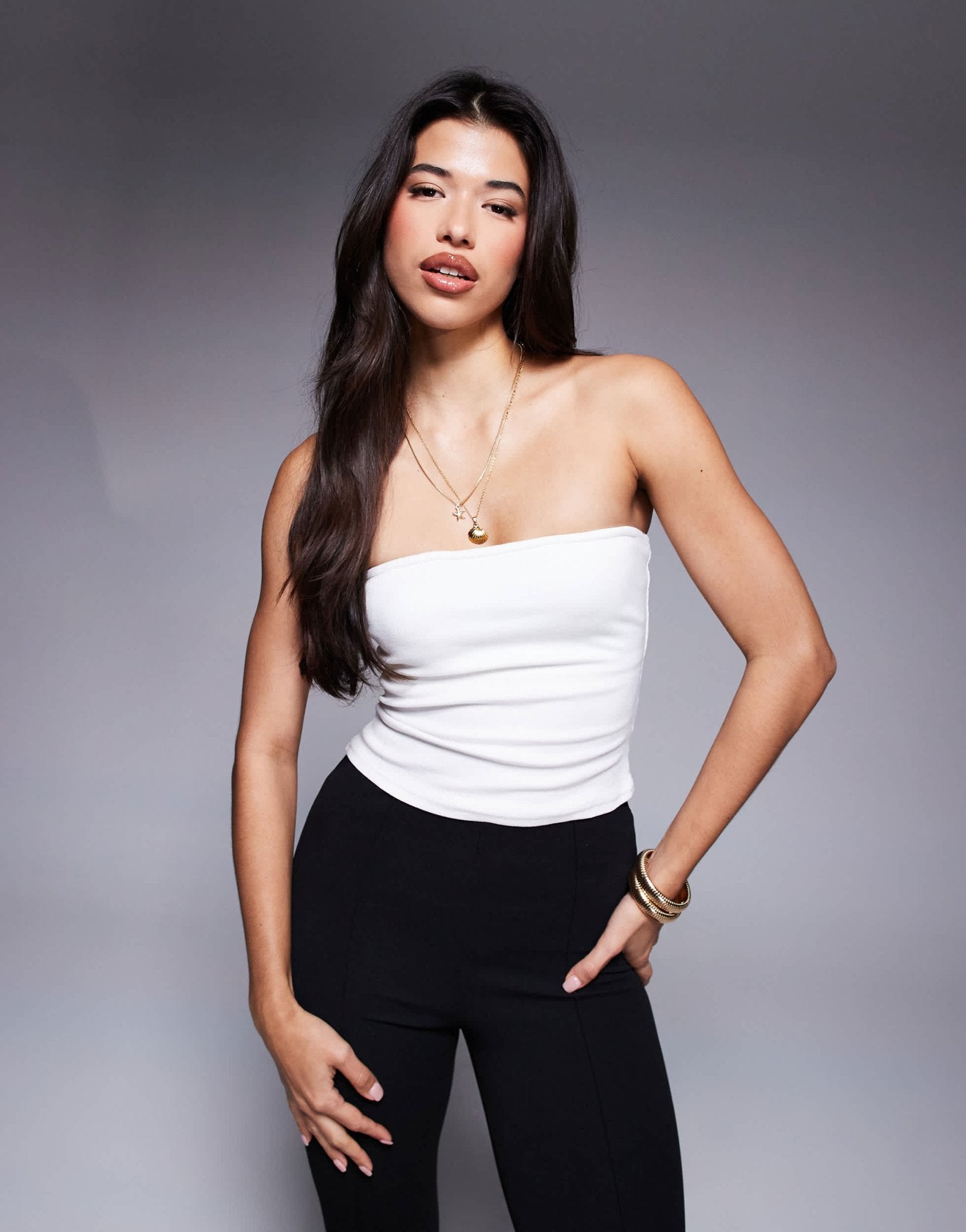Princess Polly ribbed bandeau top in white - ASOS Sample Sale