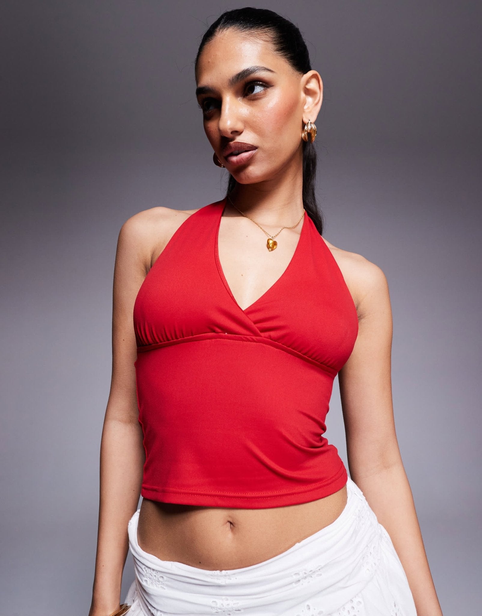 Princess Polly slinky halterneck top in red - ASOS Sample Sale