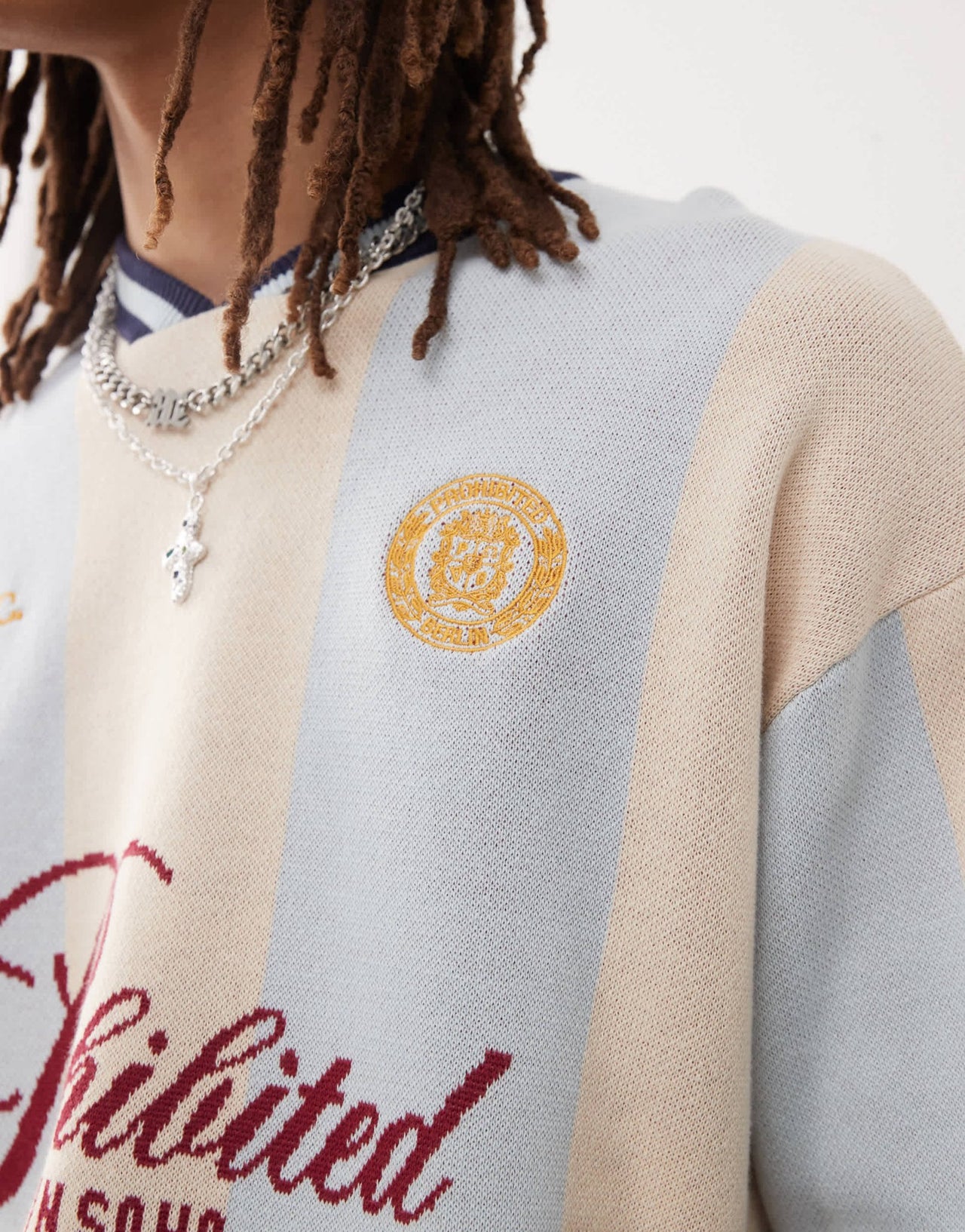Prohibited knitted short sleeve jumper in blue - ASOS Sample Sale