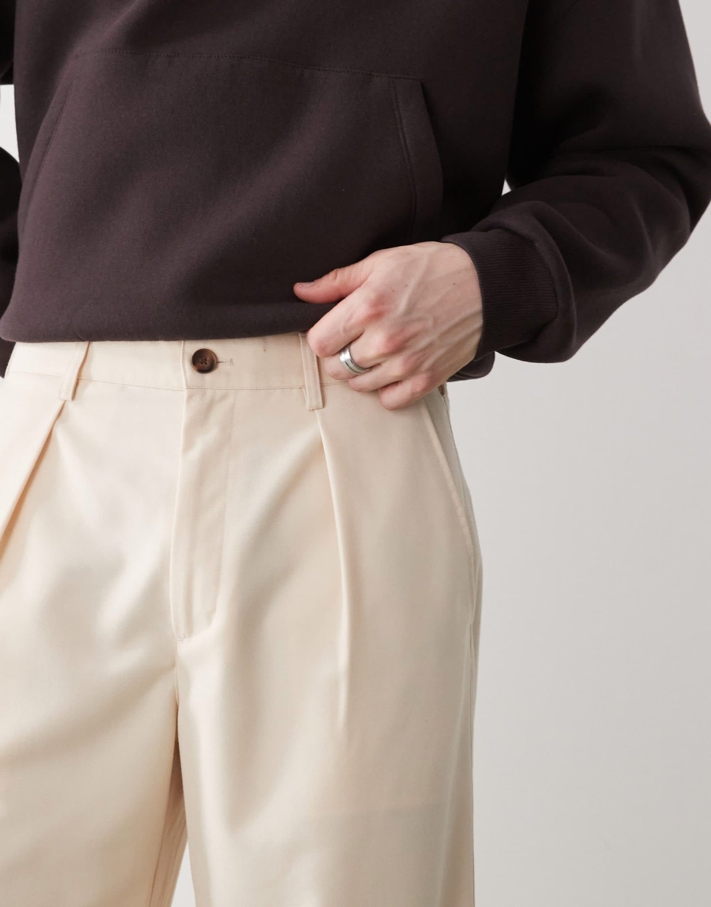 Prohibited soho pleated vintage pants in cream - ASOS Sample Sale