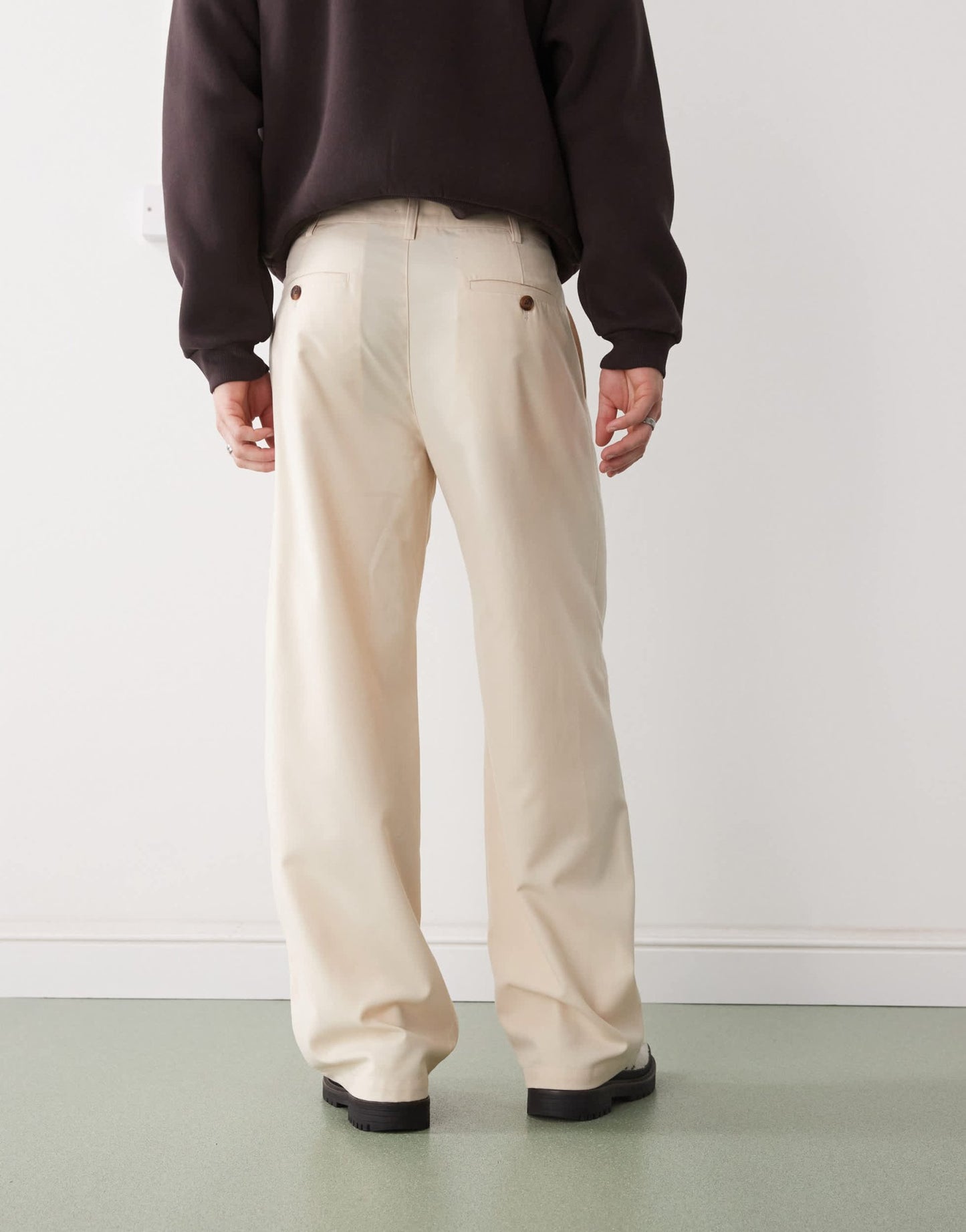 Prohibited soho pleated vintage pants in cream - ASOS Sample Sale