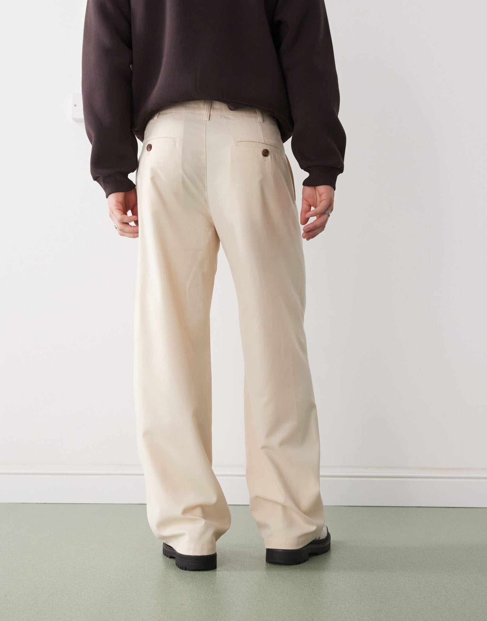 Prohibited soho pleated vintage pants in cream - ASOS Sample Sale