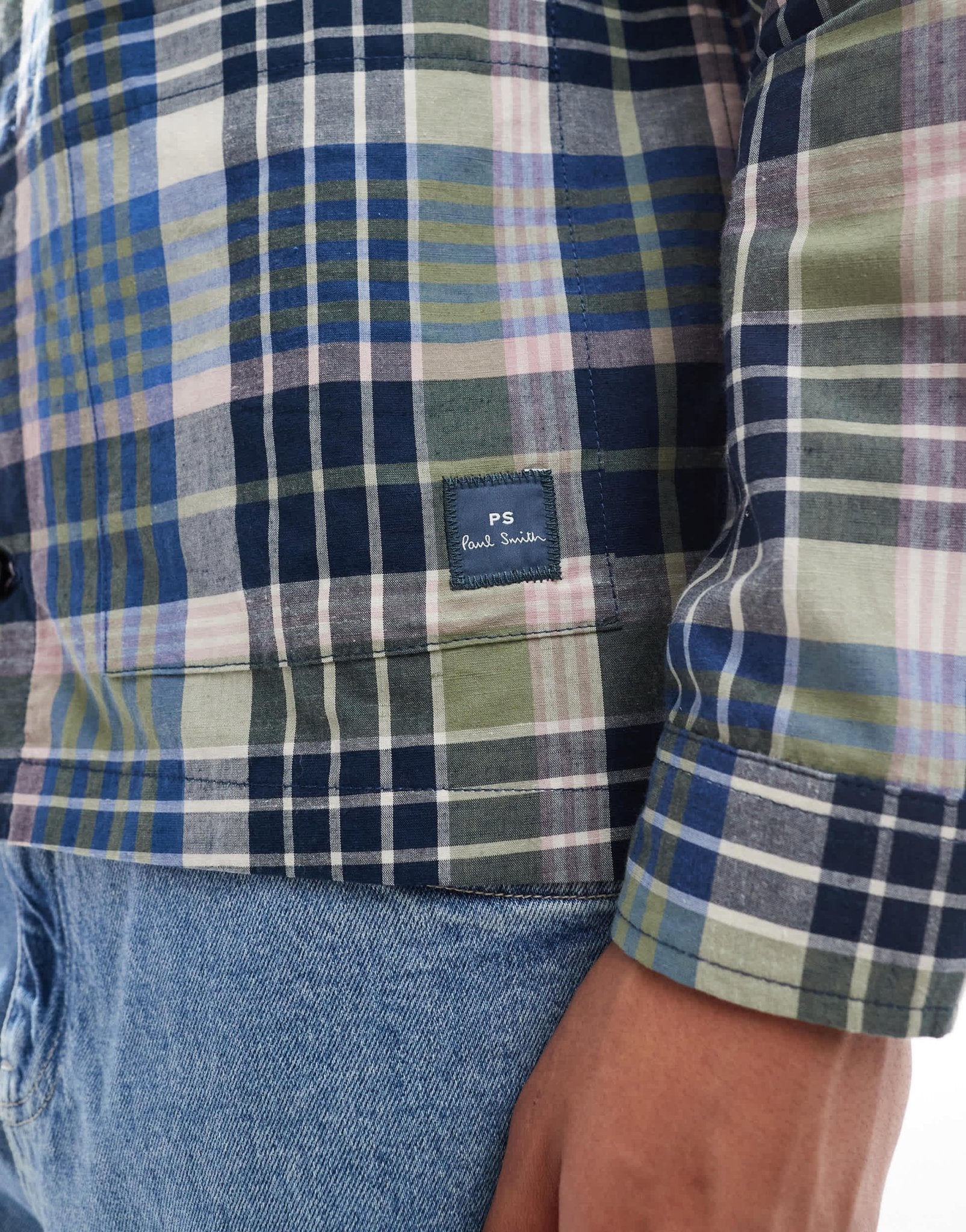 PS Paul Smith checked casual overshirt in blue - ASOS Sample Sale