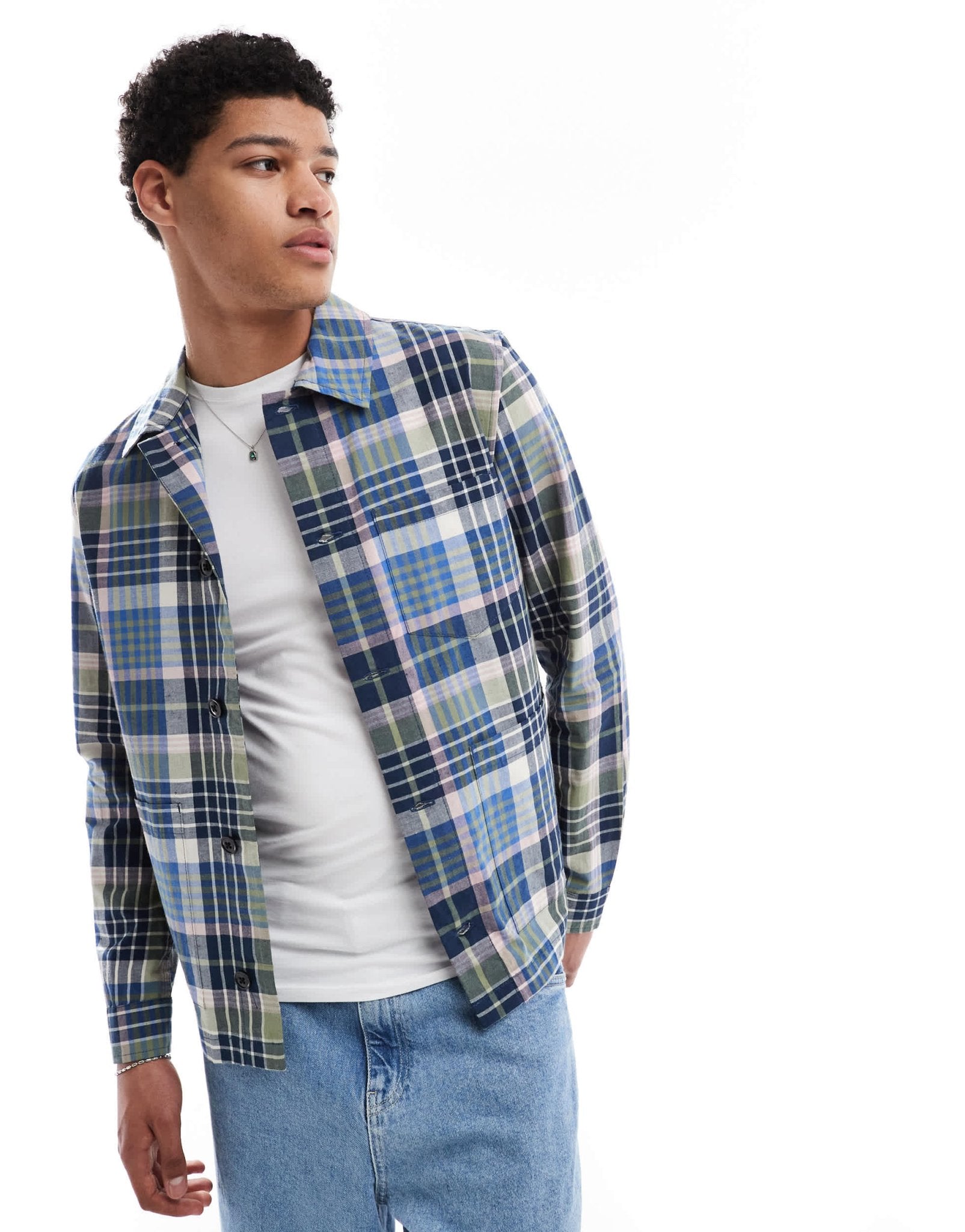 PS Paul Smith checked casual overshirt in blue - ASOS Sample Sale