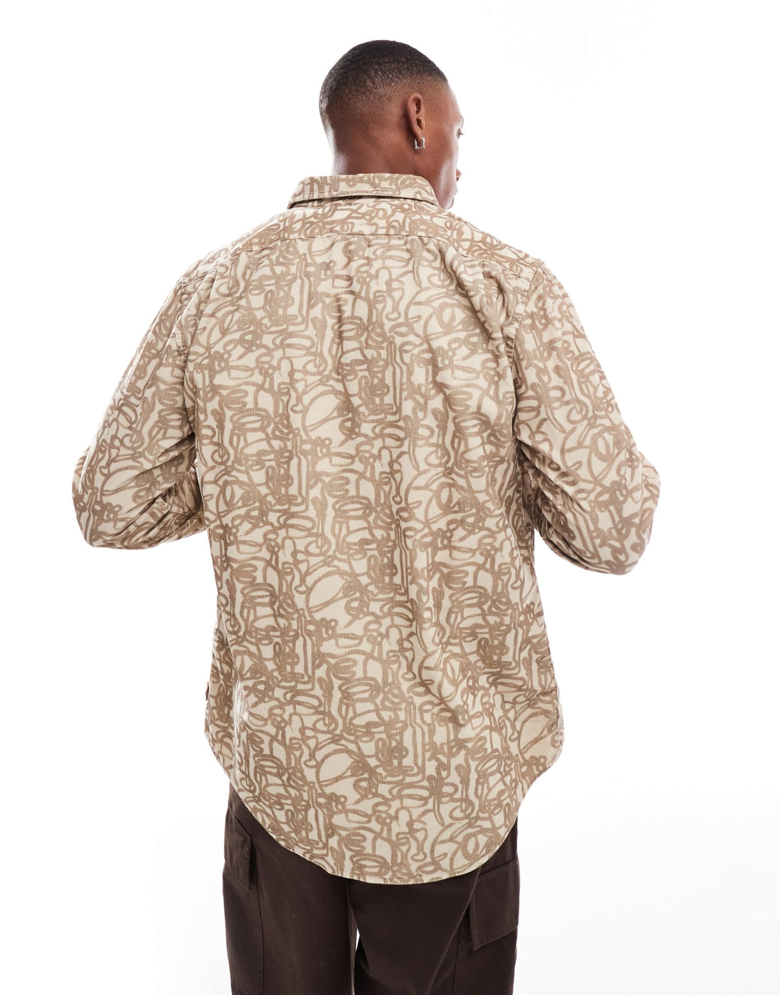 PS Paul Smith cord long sleeve in brown print - ASOS Sample Sale