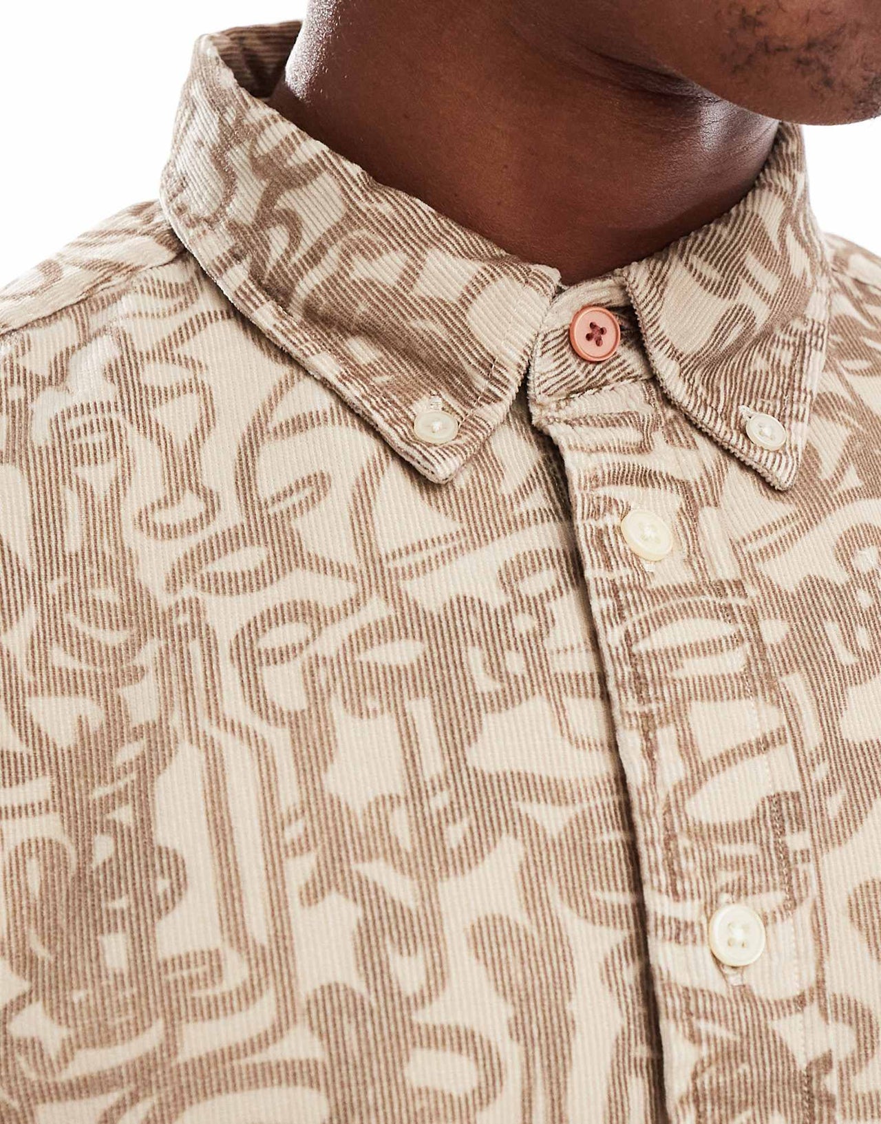 PS Paul Smith cord long sleeve in brown print - ASOS Sample Sale