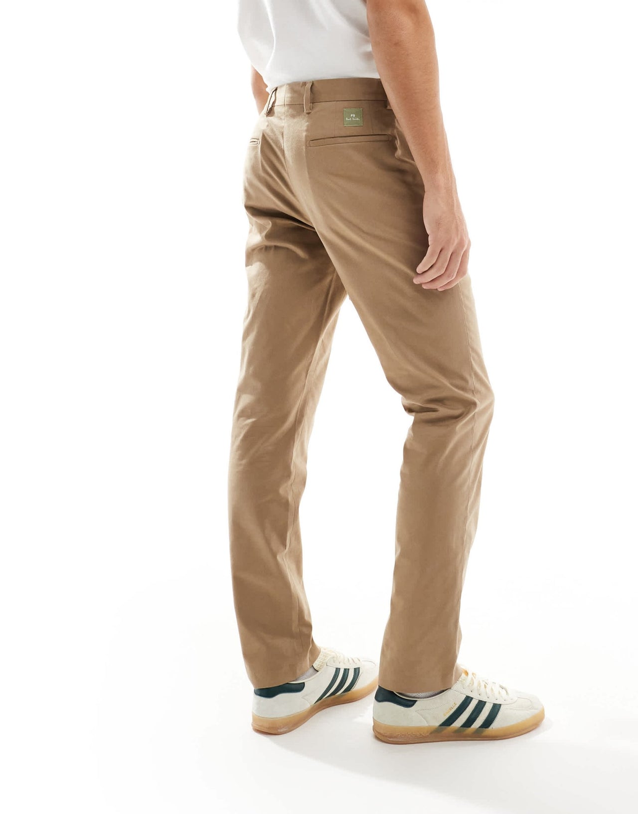 PS Paul Smith tapered chino trousers with patch logo in tan - ASOS Sample Sale