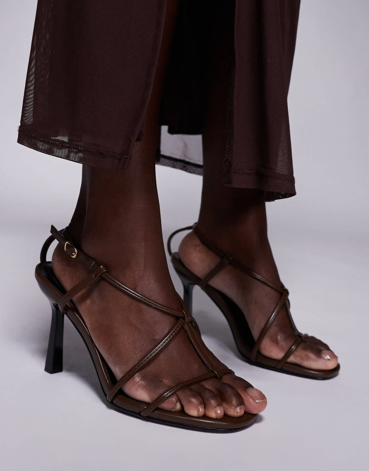 Public Desire Marie strappy mid heeled sandals - ASOS Sample Sale