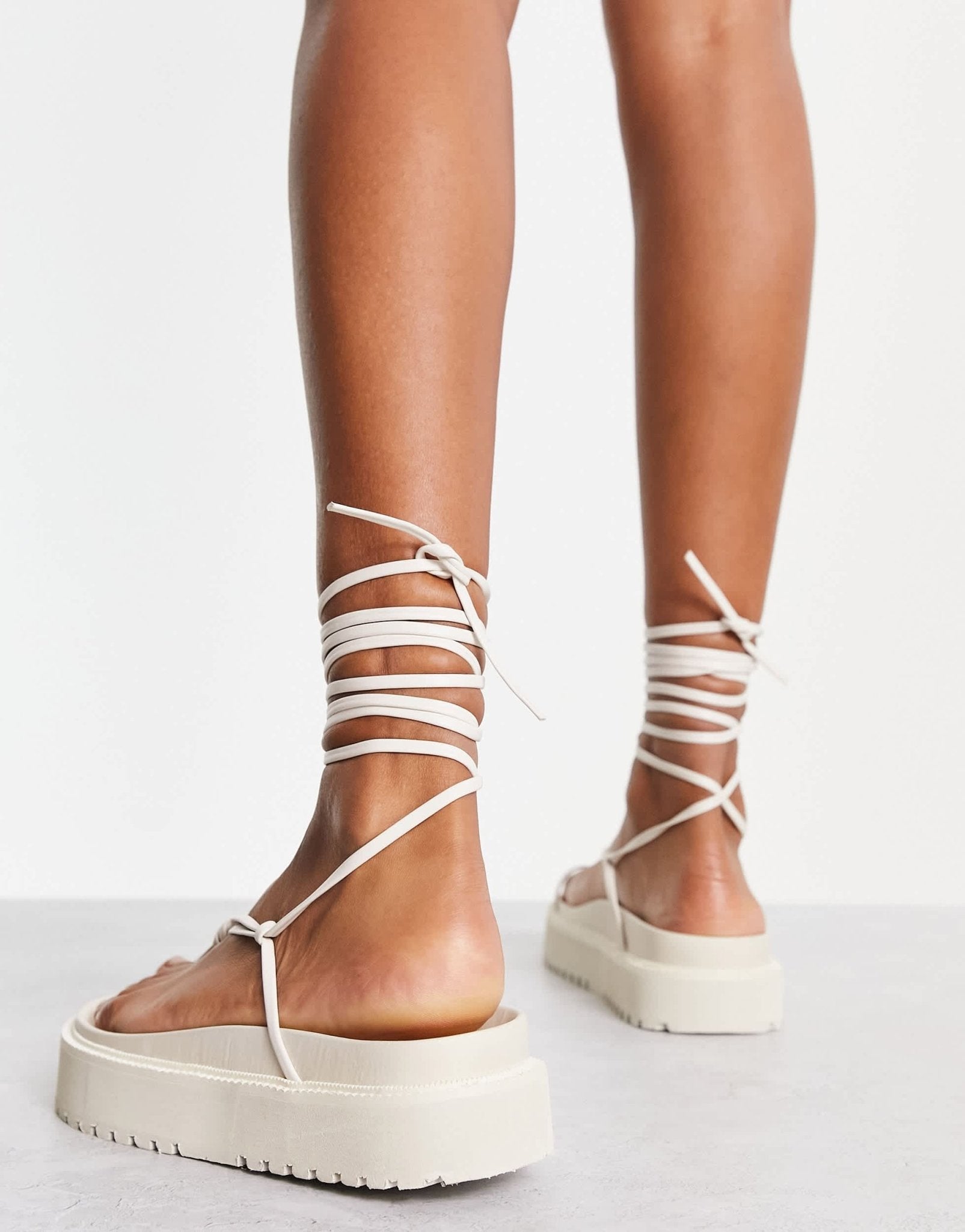 Public Desire Nikki Beach wedge sandals in clear and white - ASOS Sample Sale
