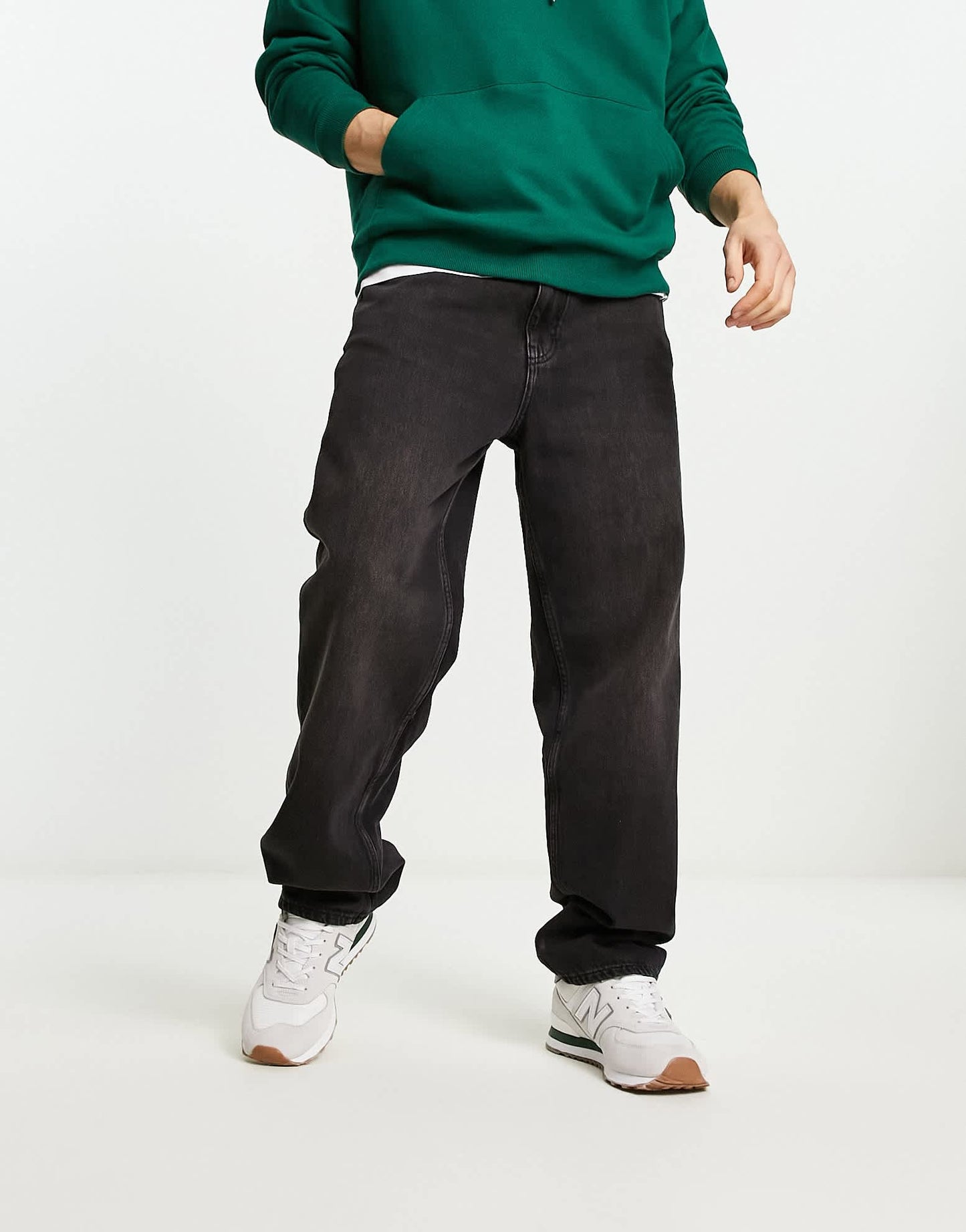 Pull&Bear baggy fit jeans in black - ASOS Sample Sale