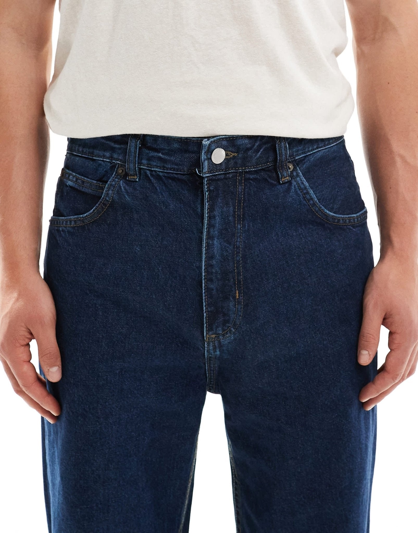 Pull&Bear baggy fit jeans in dark blue - ASOS Sample Sale